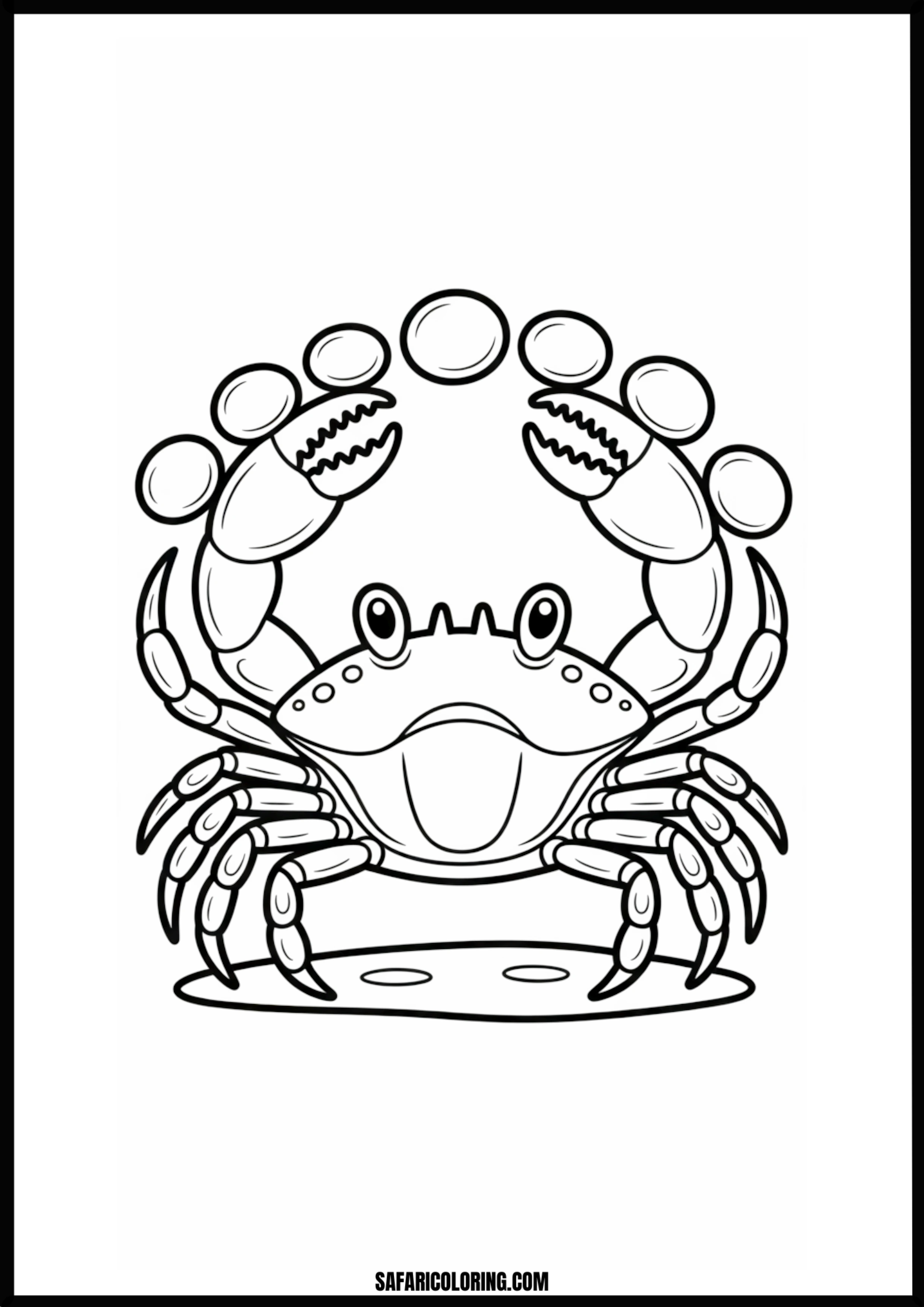 Cute Cartoon Crab Fun A simple and cheerful cartoon crab illustration with large eyes and claws.