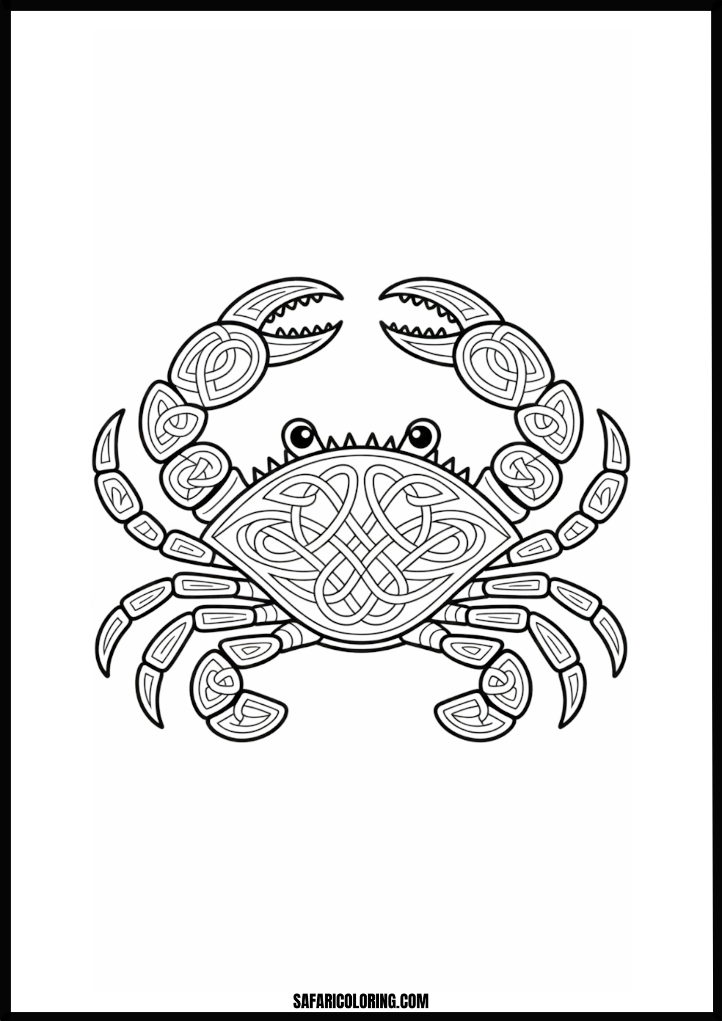 Mystical Celtic Crab Art A crab design intricately woven with Celtic knot patterns.