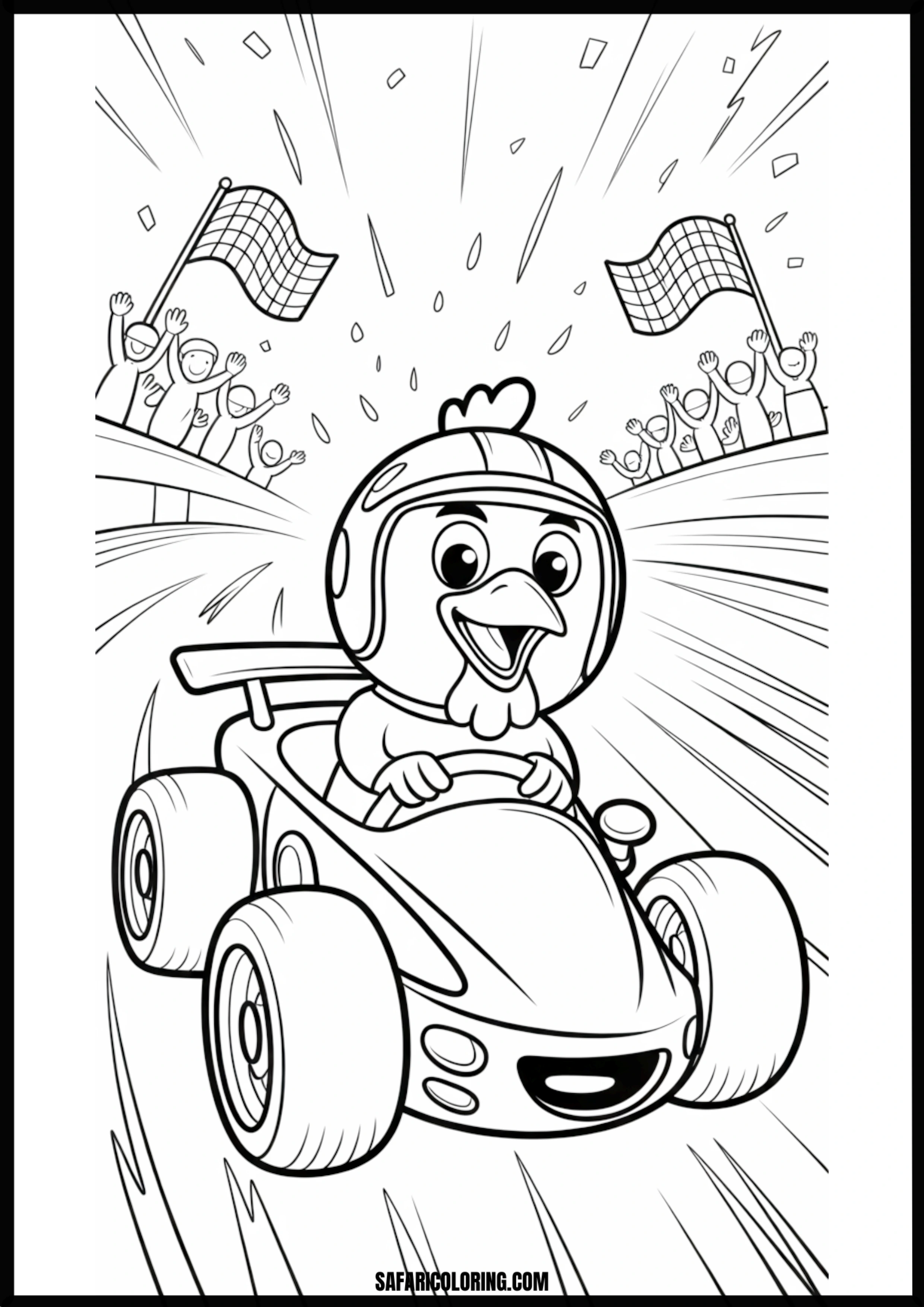 Chicken racing a go-kart