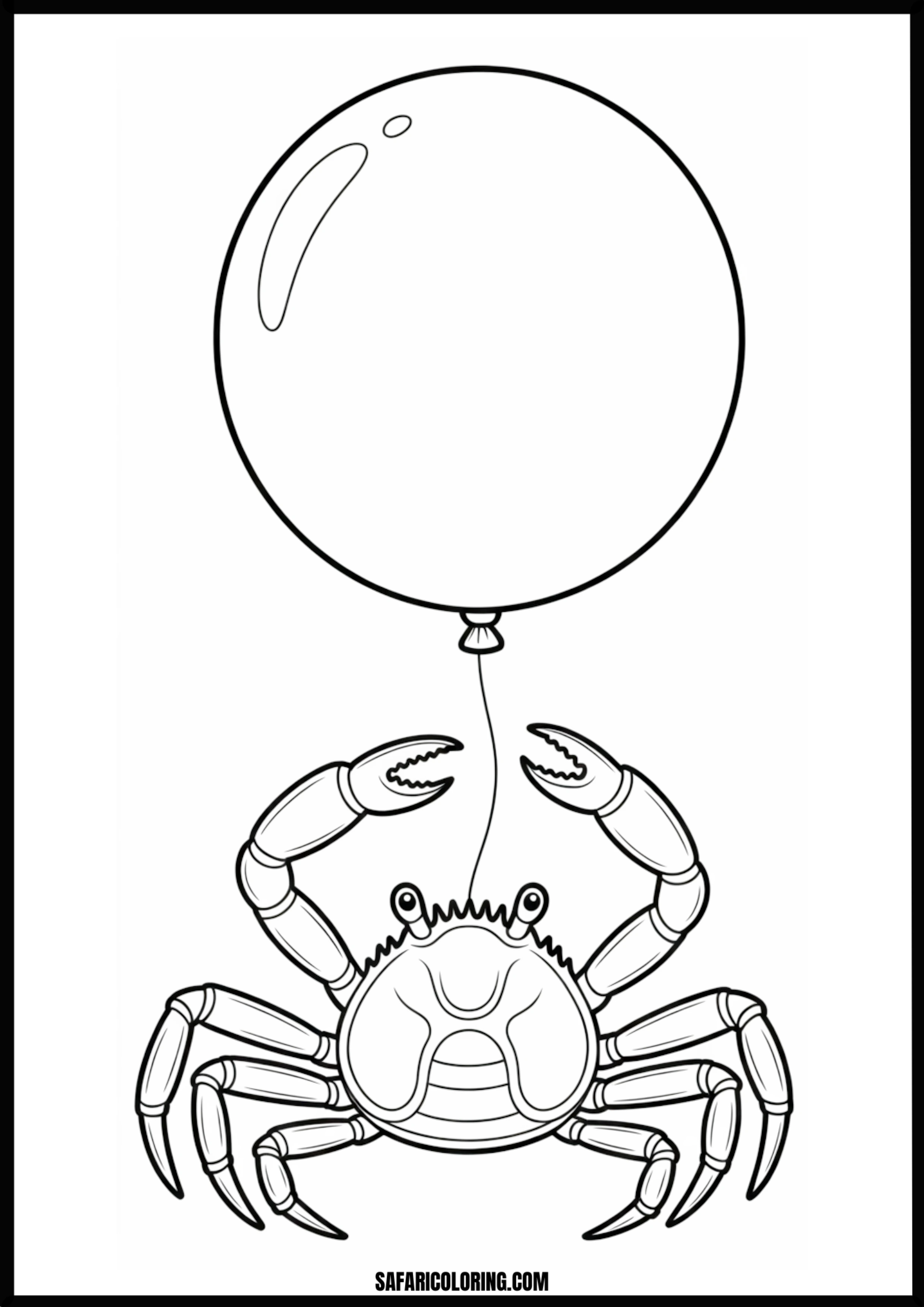 Balloon Crab Celebration A cheerful crab holding a single balloon with its claw.