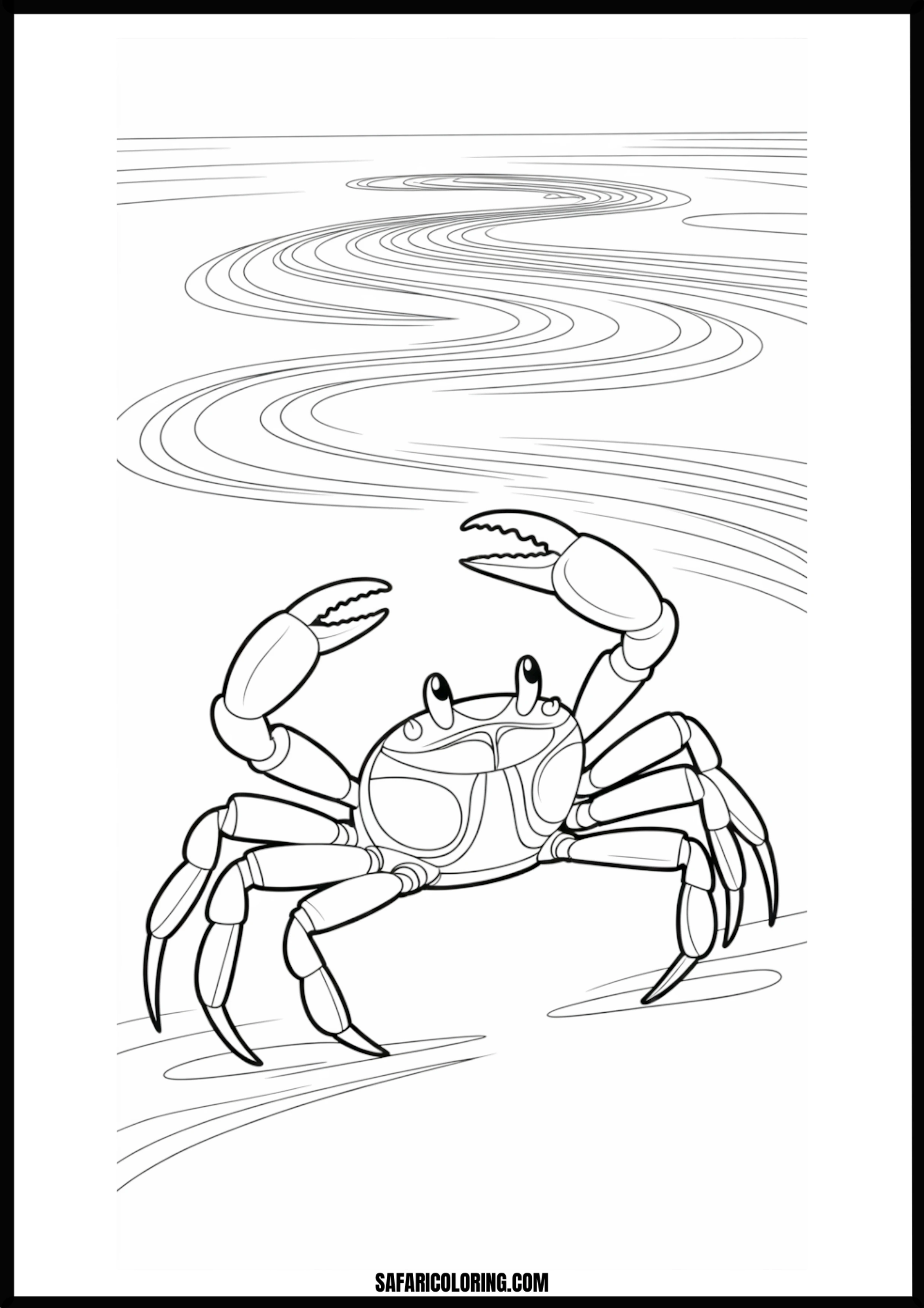 Ocean Dweller Crab A crab partially submerged in clear ocean water.