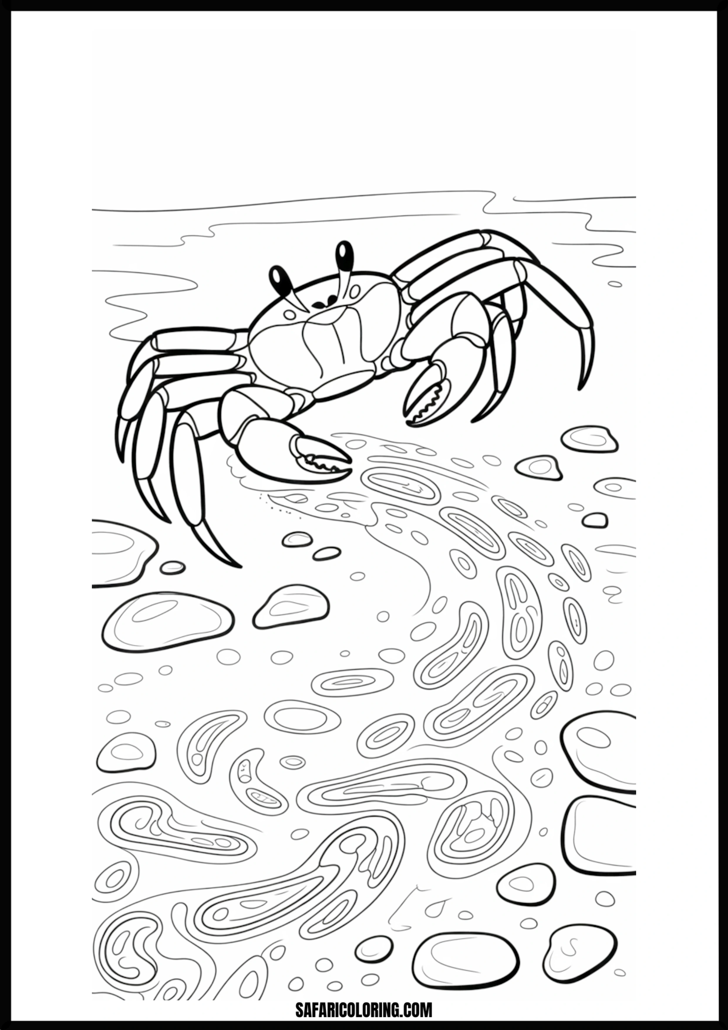 Beach Day Crab Fun A crab walking on a sandy beach under the sun.