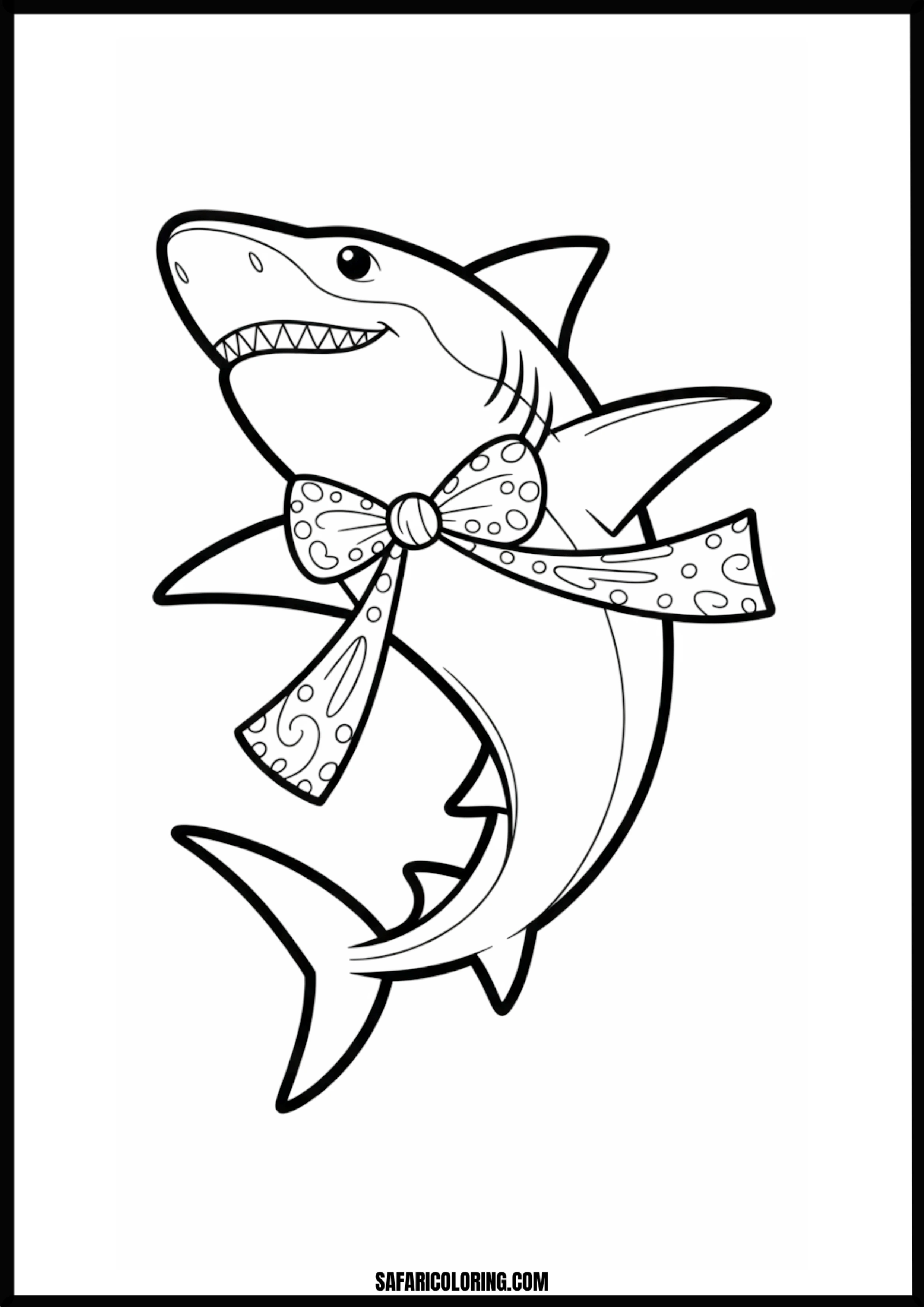 Dapper Shark Coloring Page Dapper shark with a stylish top hat and monocle