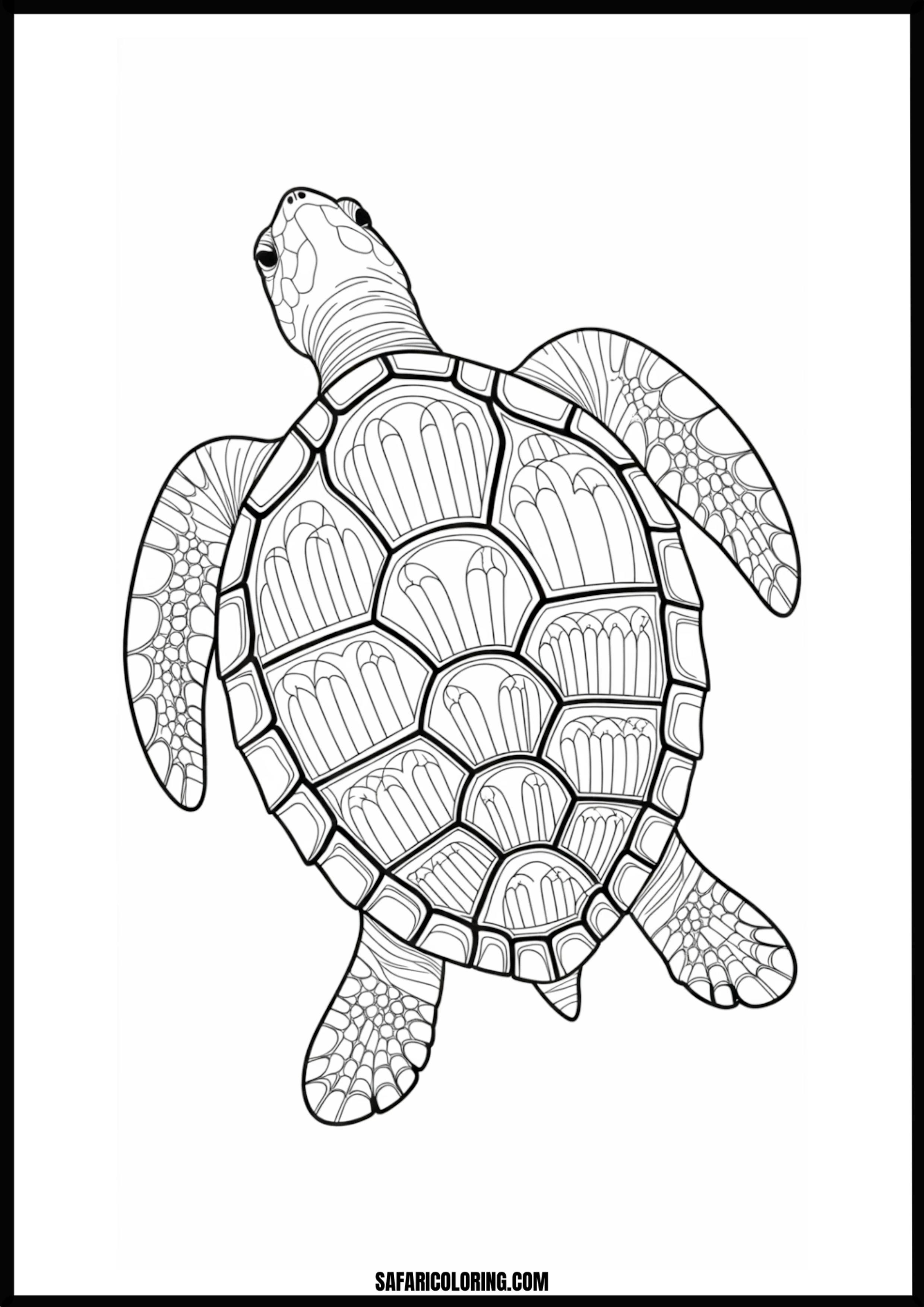 Intricate Sea Turtle Art Highly detailed sea turtle swimming