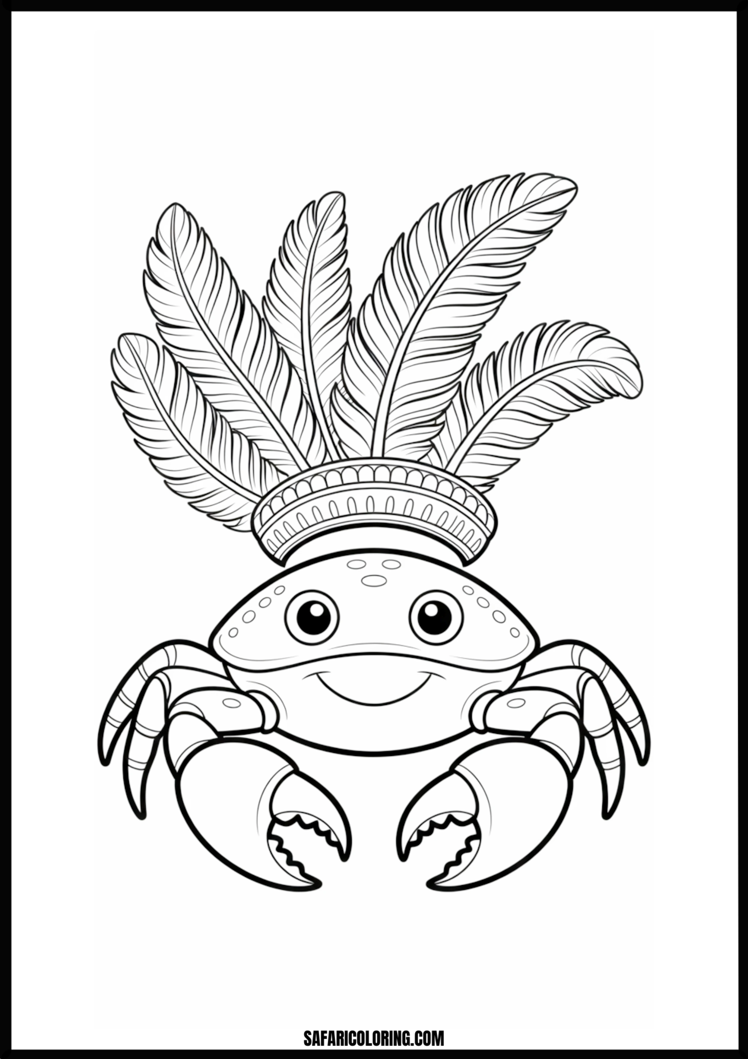 Fantasy Feathered Crab A unique crab illustration decorated with delicate feathers.