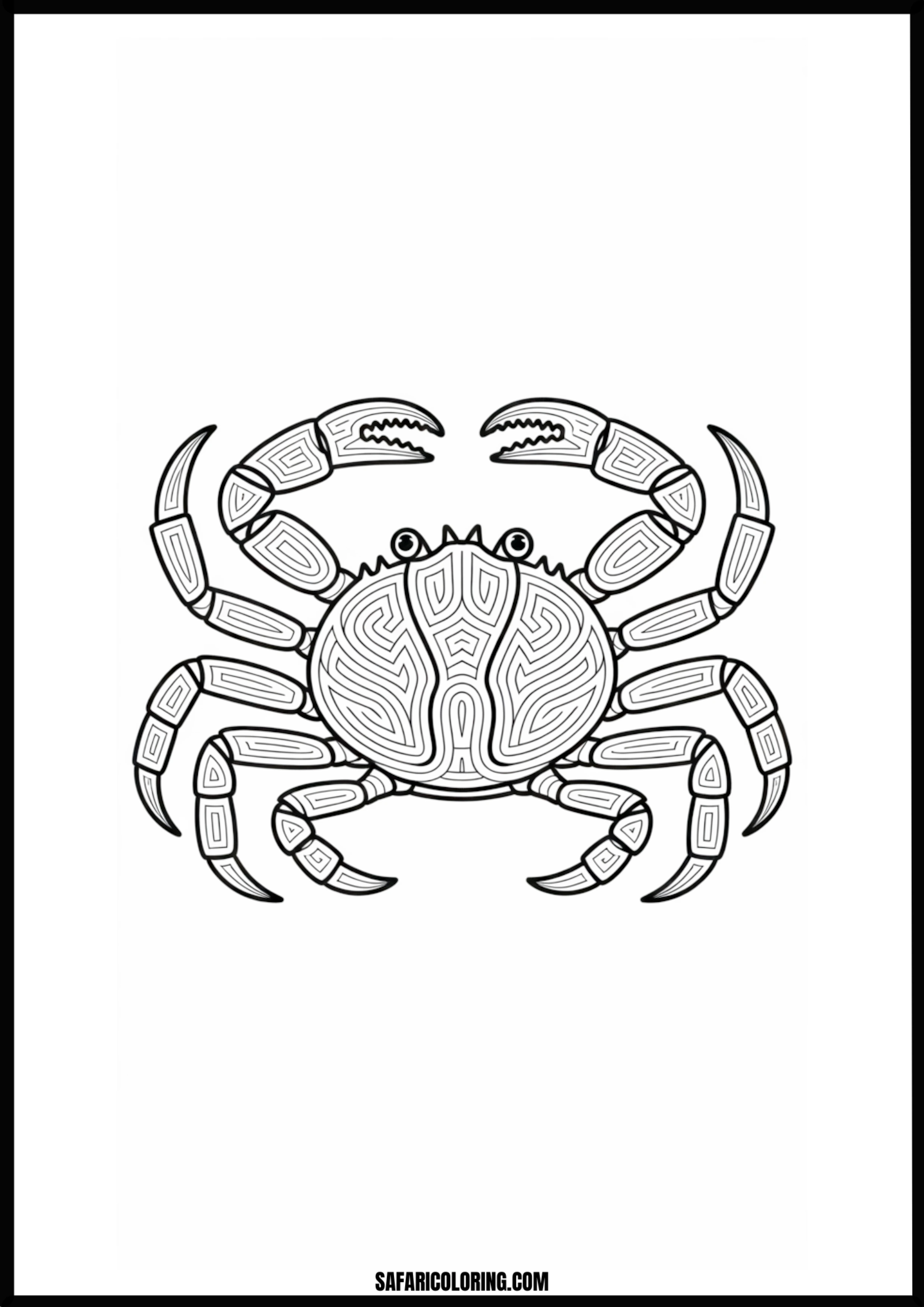 Detailed Pattern Crab A crab illustration filled with intricate, repeating patterns.