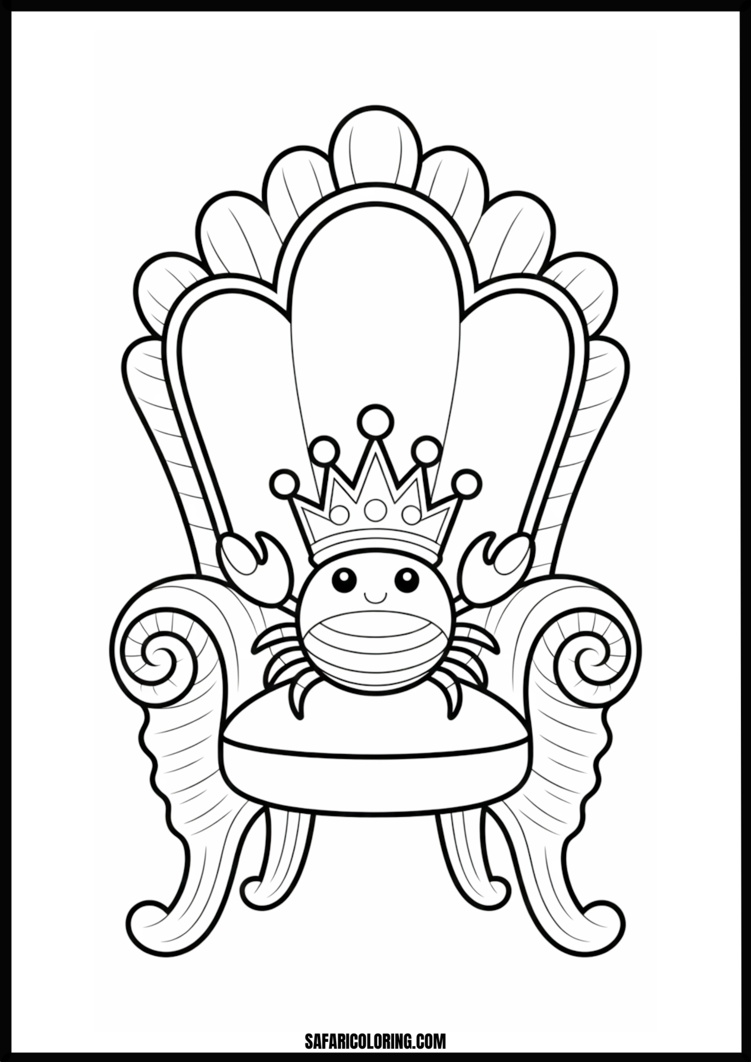 Majestic King Crab Royalty A regal king crab sitting proudly on an ornate underwater throne.