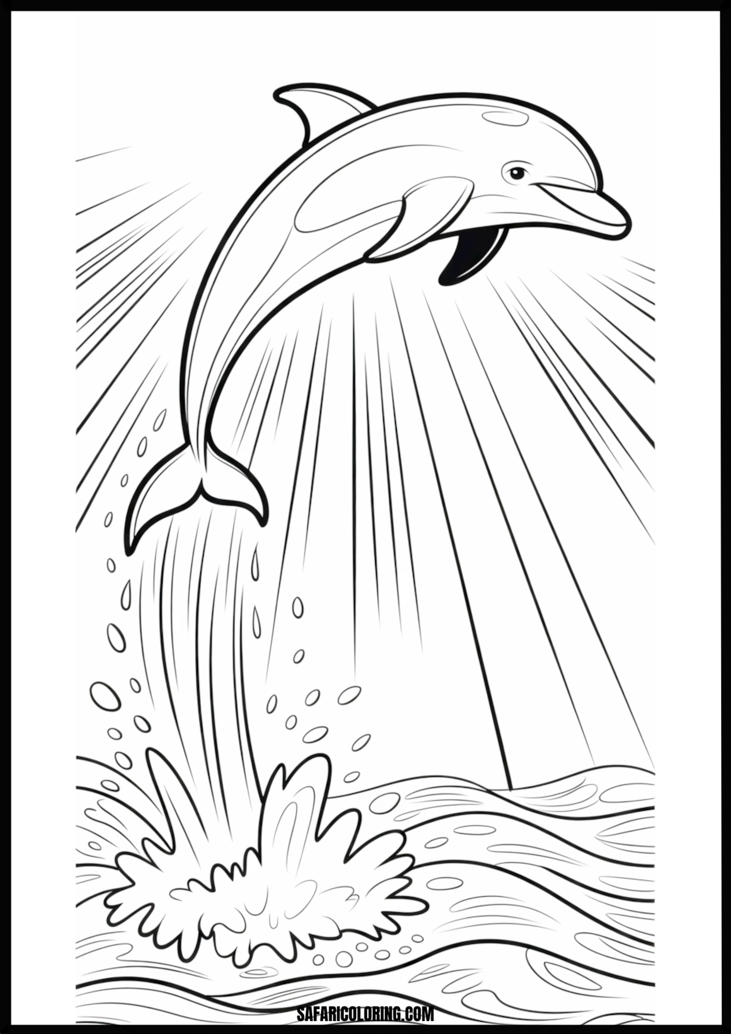 Graceful Leaping Dolphin Coloring Page Graceful leaping dolphin silhouette
