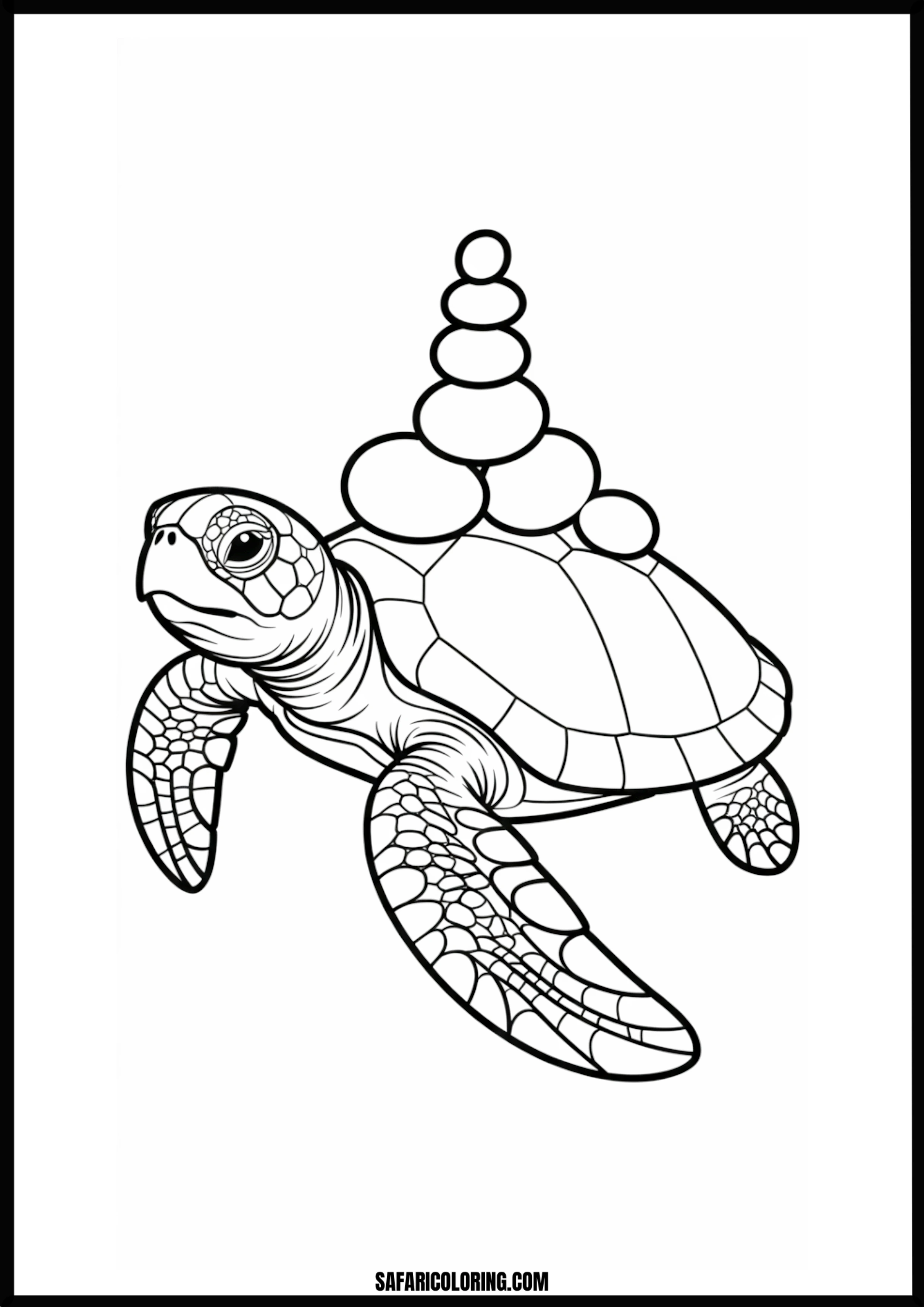 Zen Turtle Outline Outline of a sea turtle with balanced stones