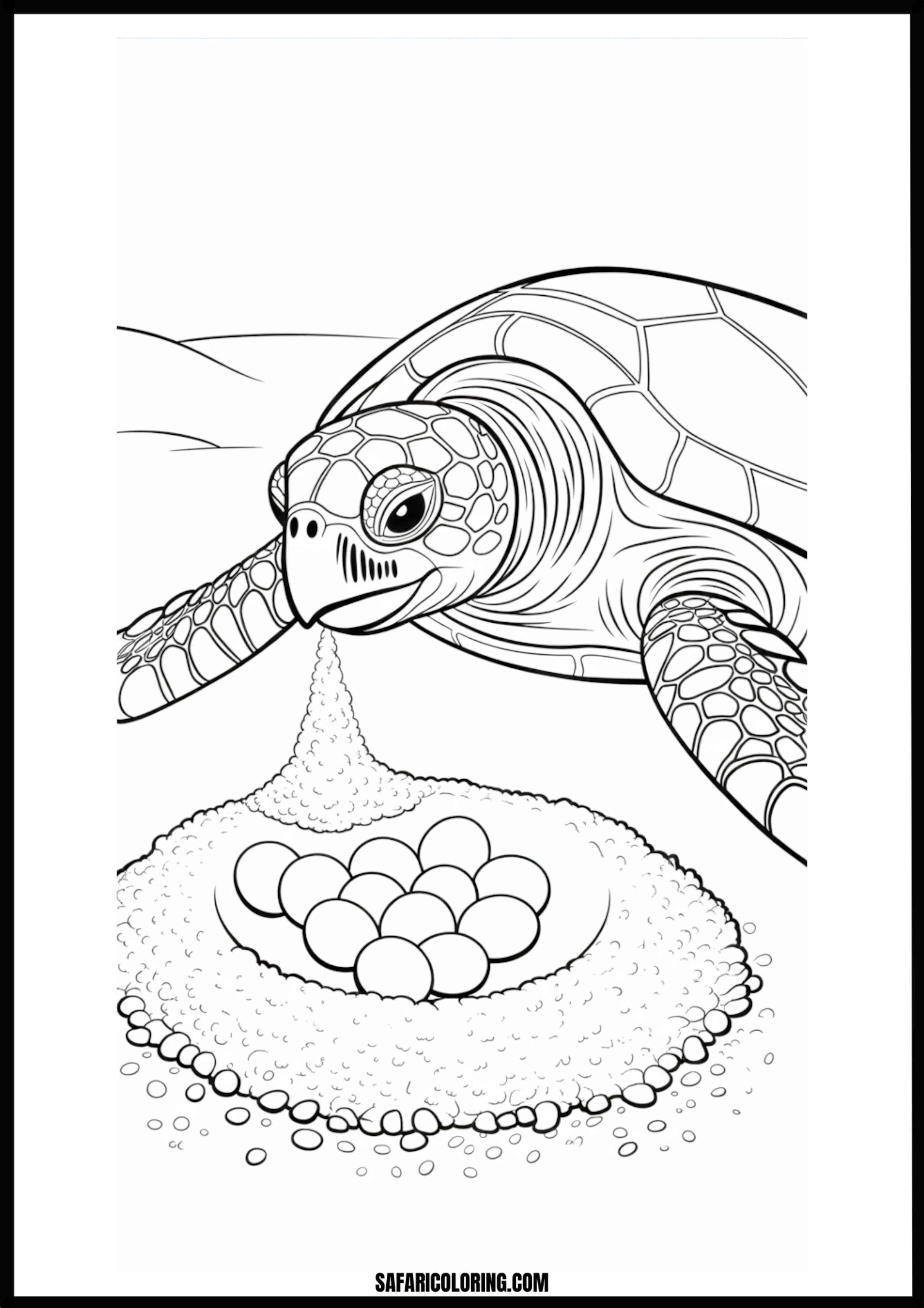 Nesting Sea Turtle Sea turtle burying its eggs on a sandy beach