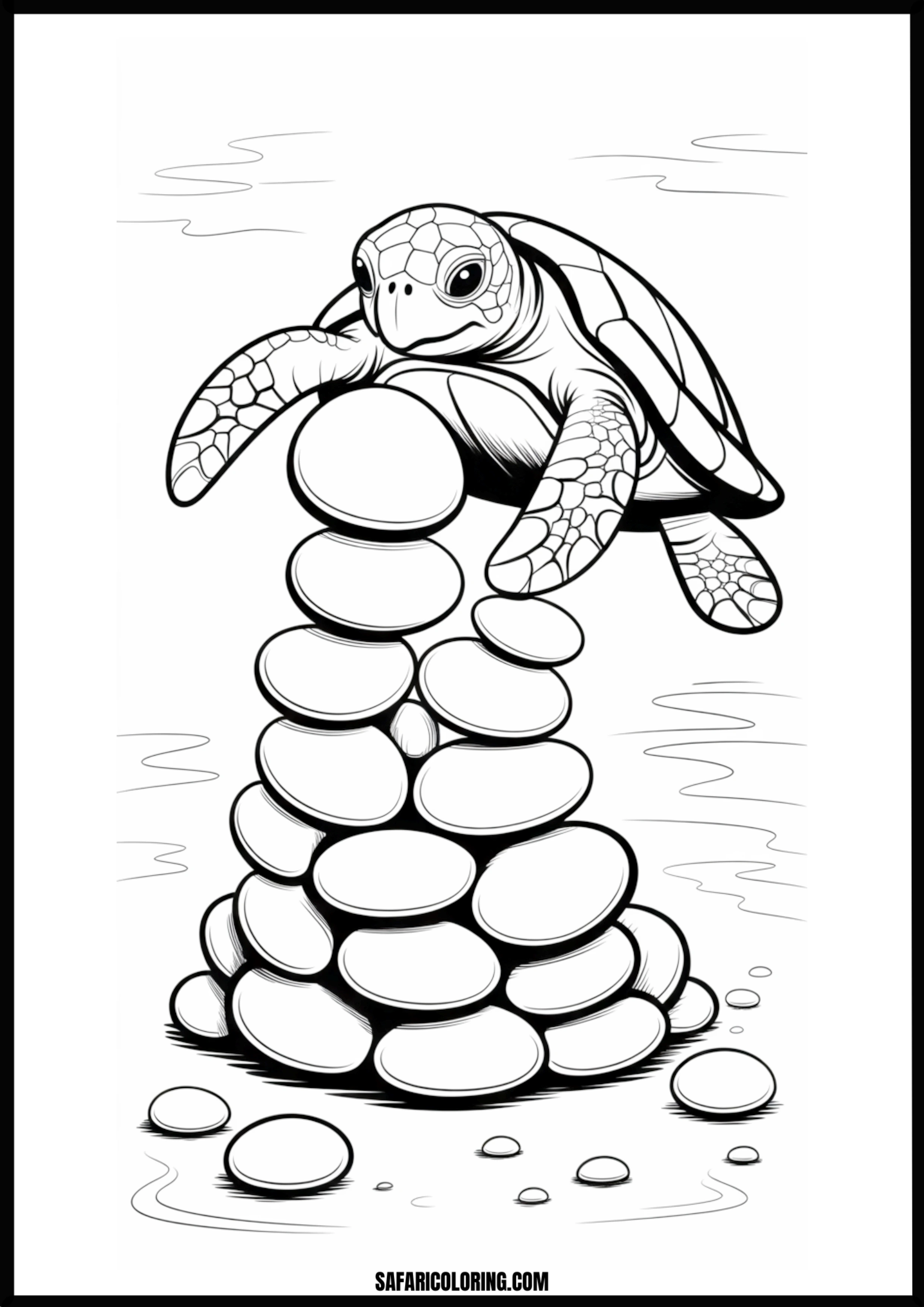 Balanced Sea Turtle Sea turtle balancing on stacked zen stones