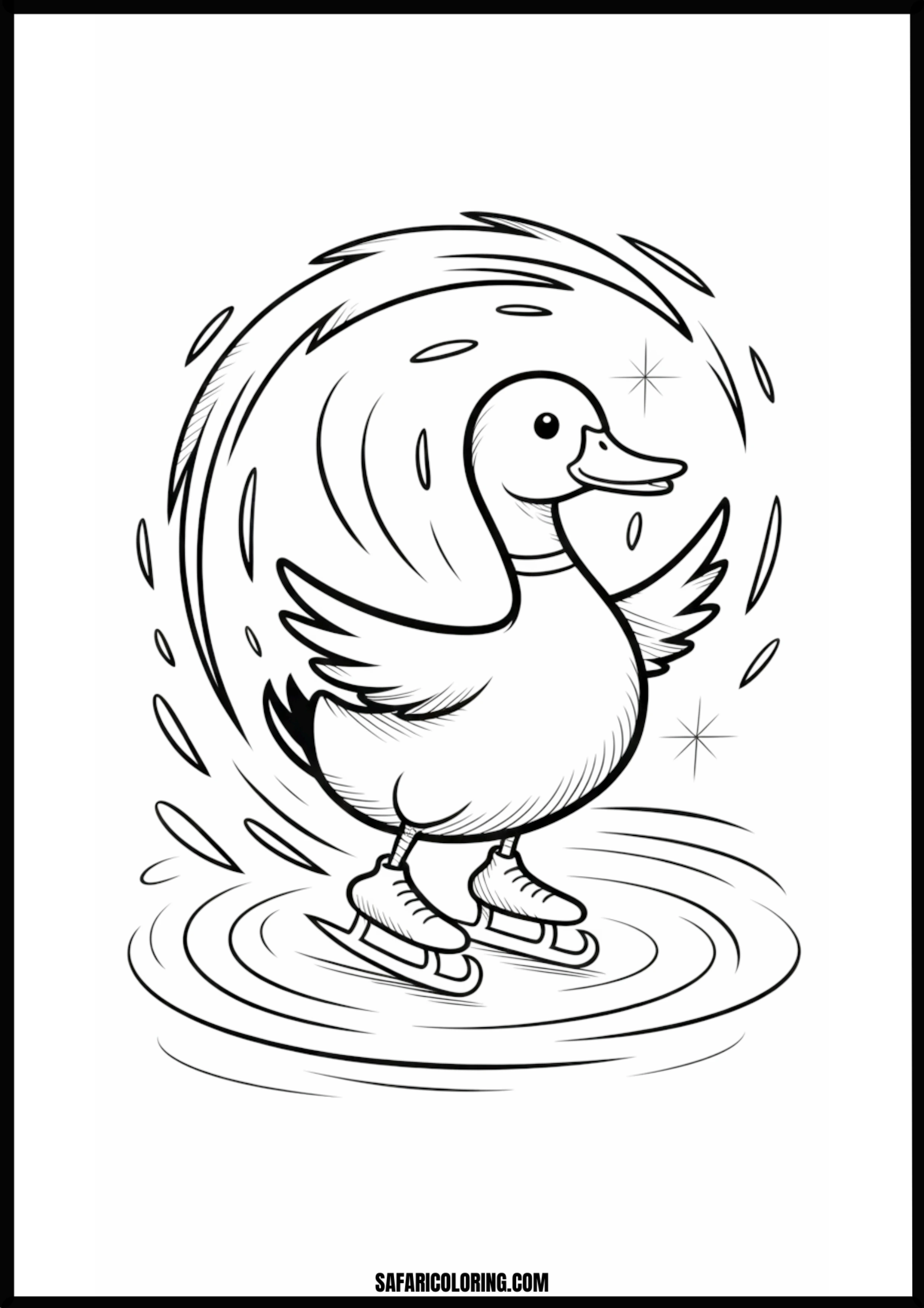 Cool duck roller skating.