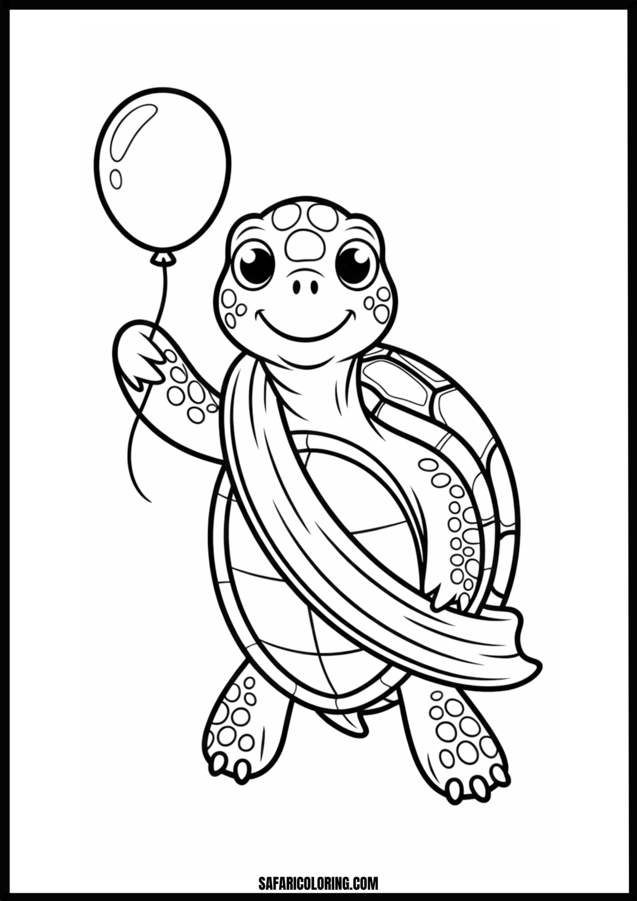 Happy Balloon Turtle Smiling turtle holding a balloon