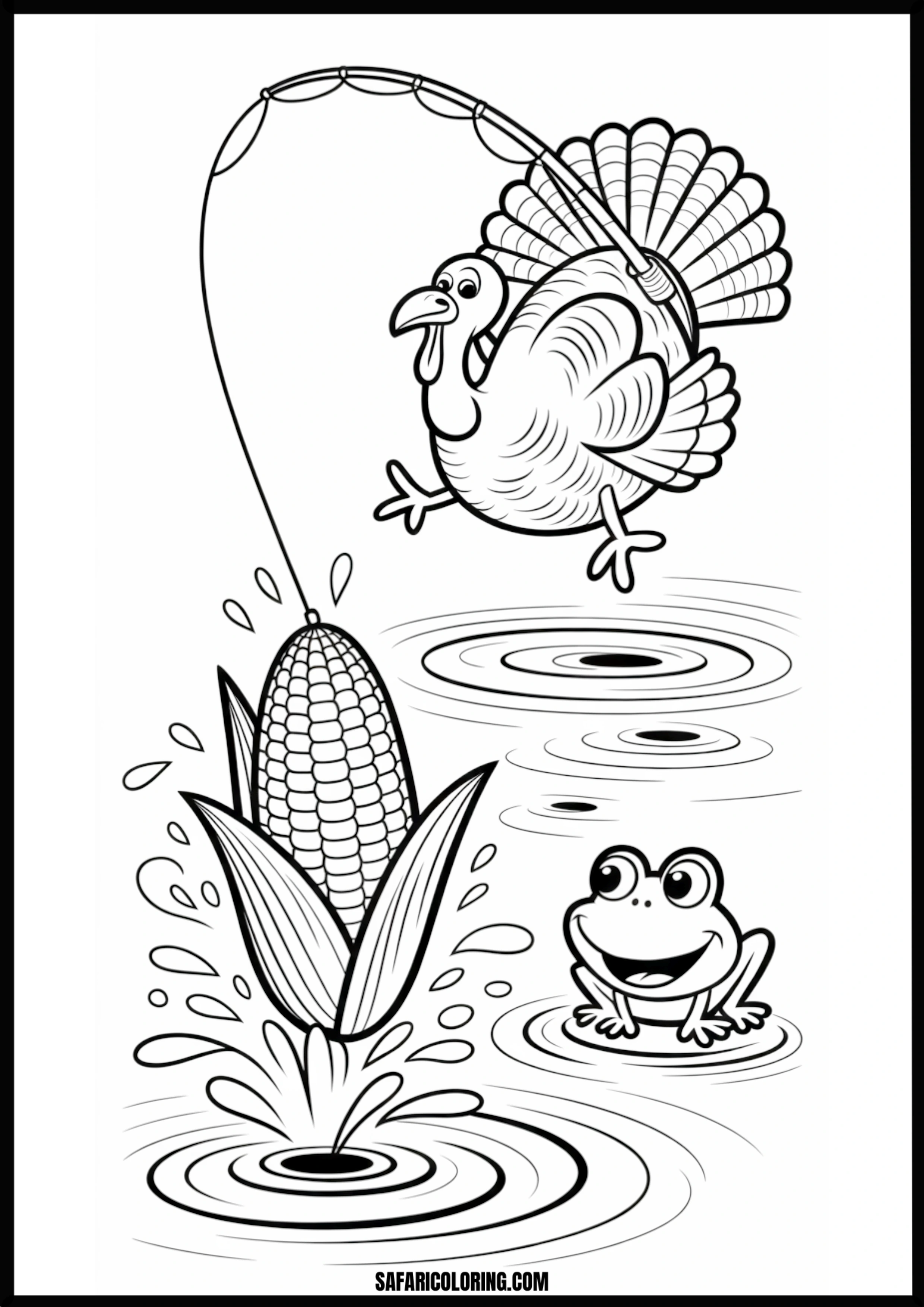 Turkey fishing with corn bait and a happy frog