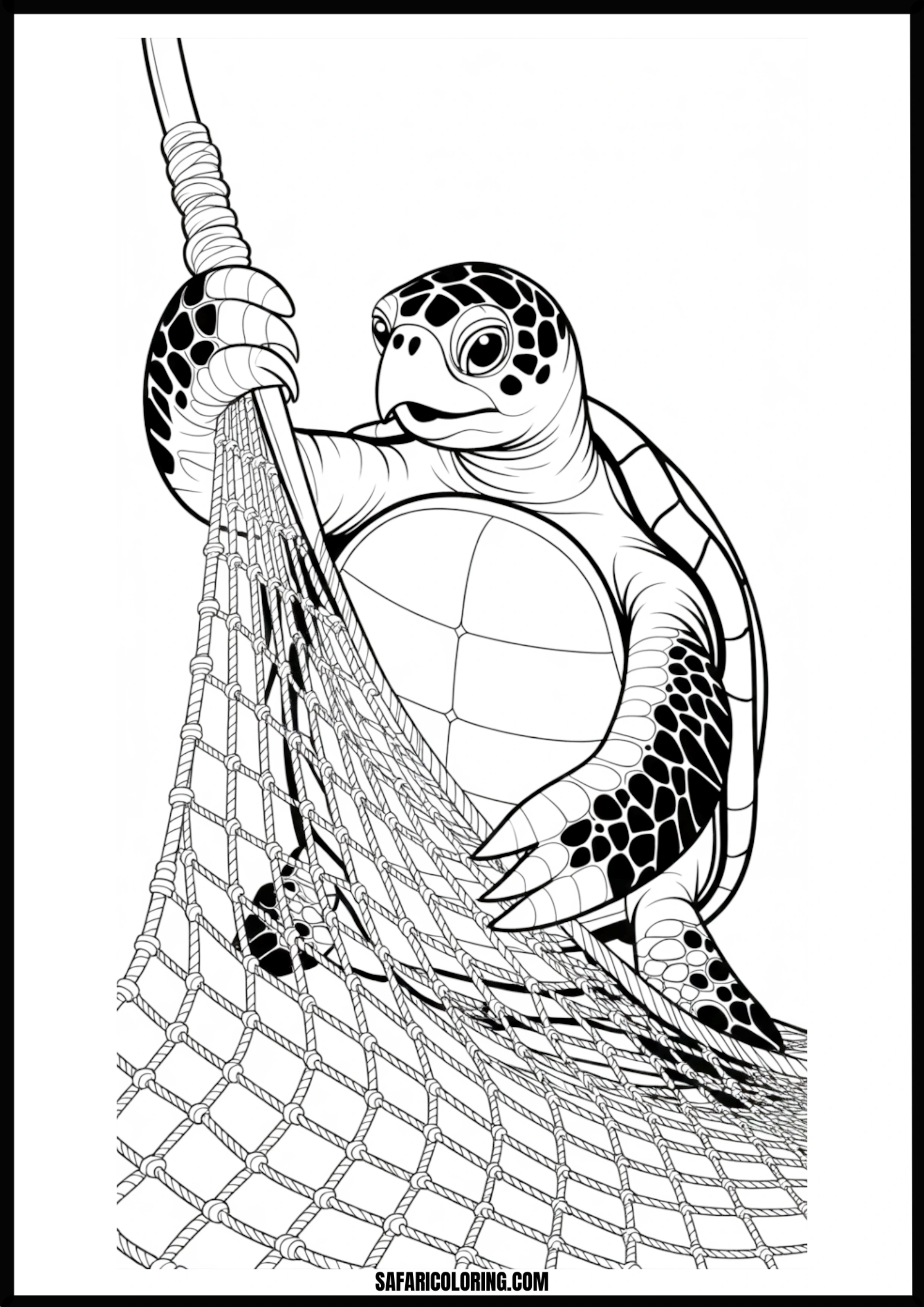 Fisherman Turtle Turtle holding a fishing net