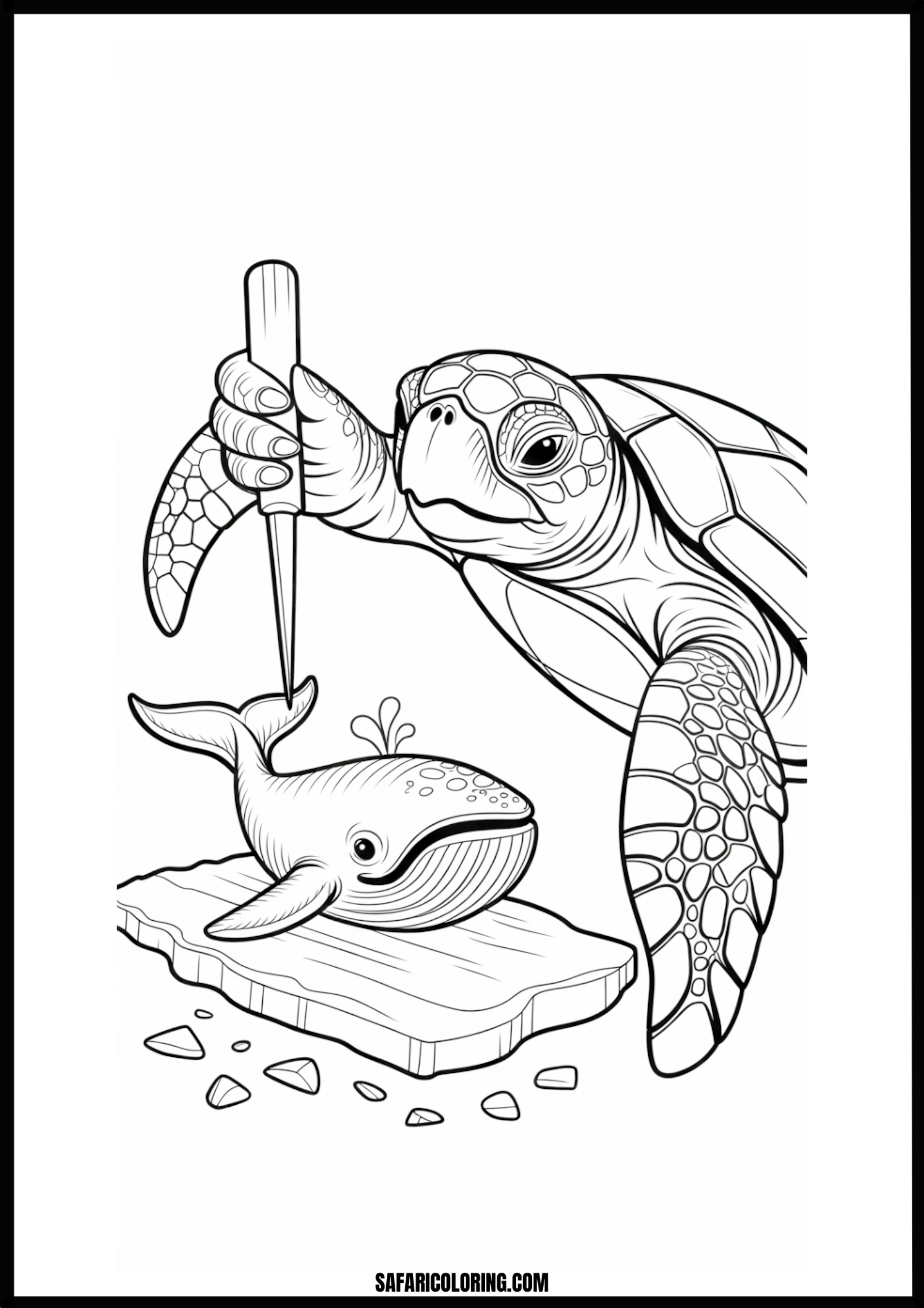 Artistic Ice Sculptor Turtle Turtle sculpting an ice whale