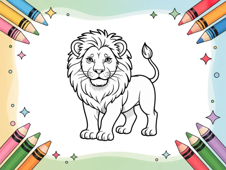 realistic lion coloring pages