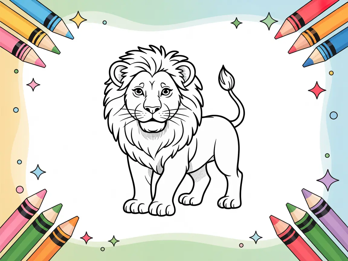 realistic lion coloring pages