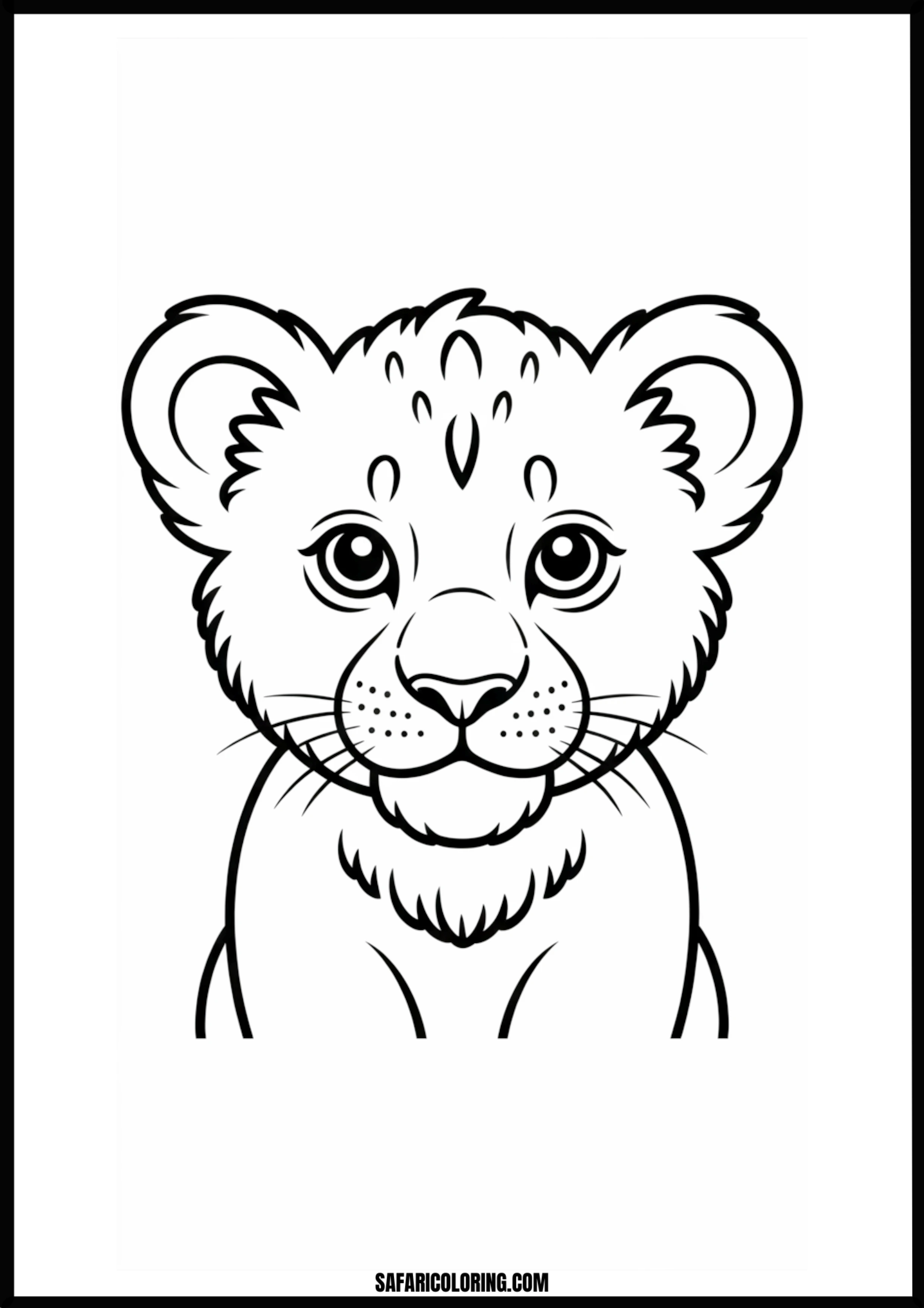 Drawing of a cute lion cub.