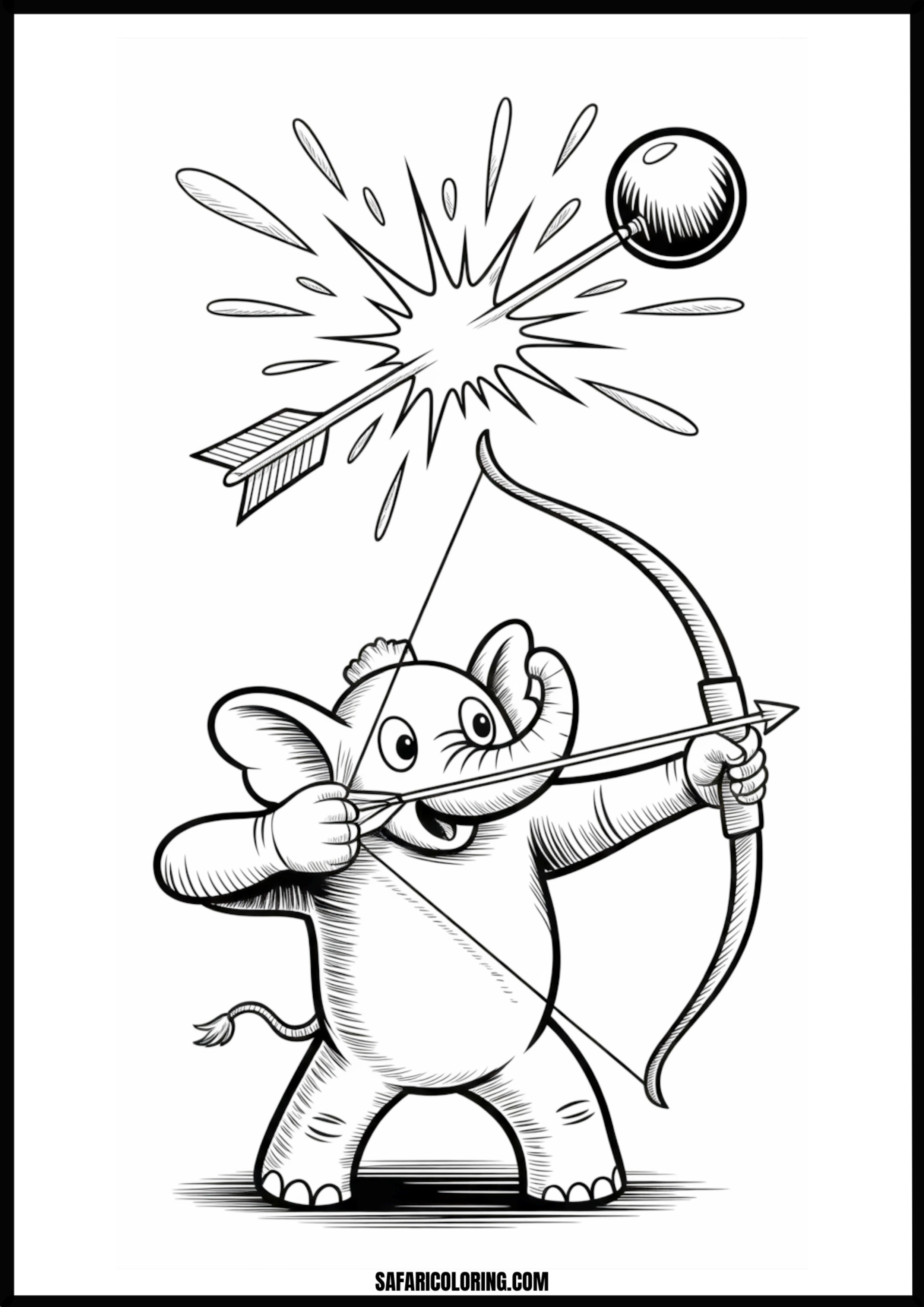 Elephant archer hitting a target