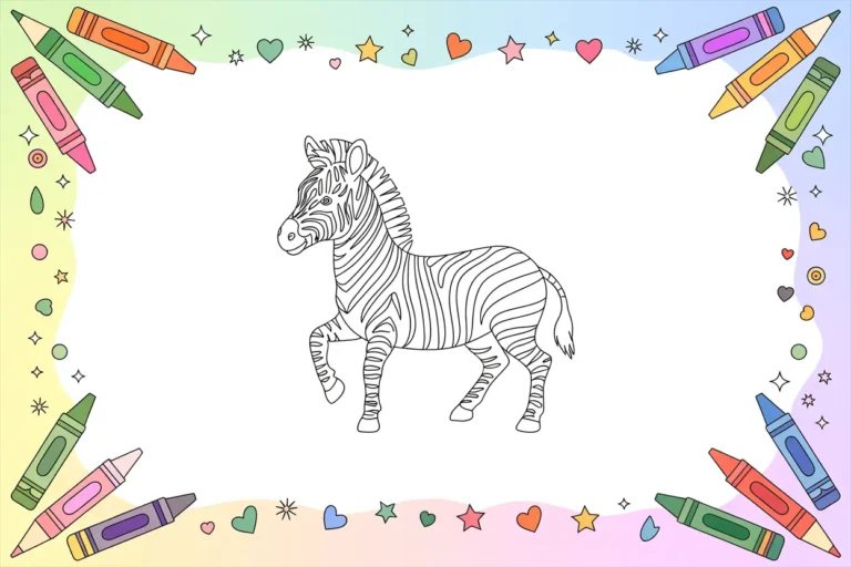Free printable zebra coloring pages for kids featuring various zebra designs