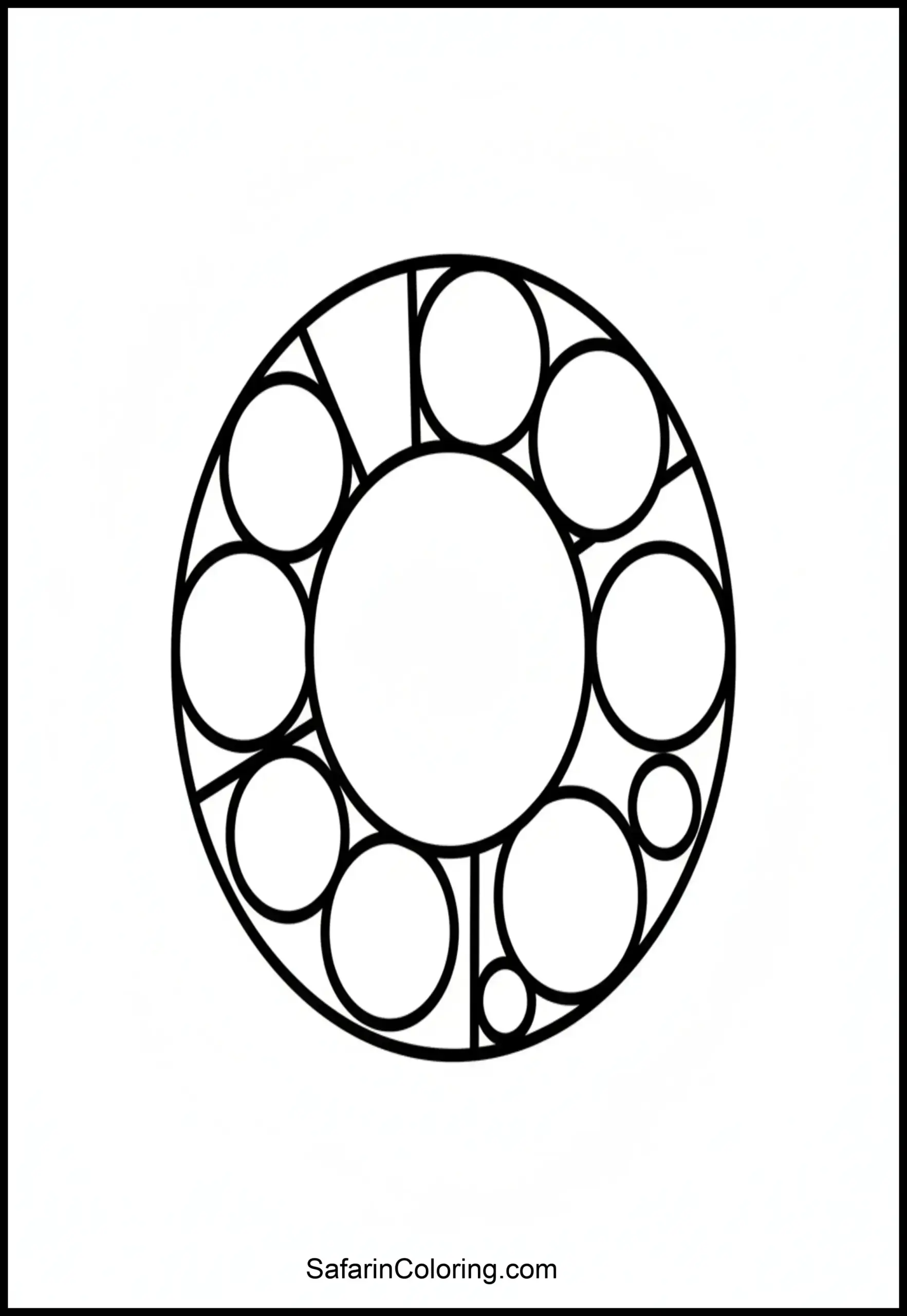 Abstract Coloring Page Circles Pattern Scaled