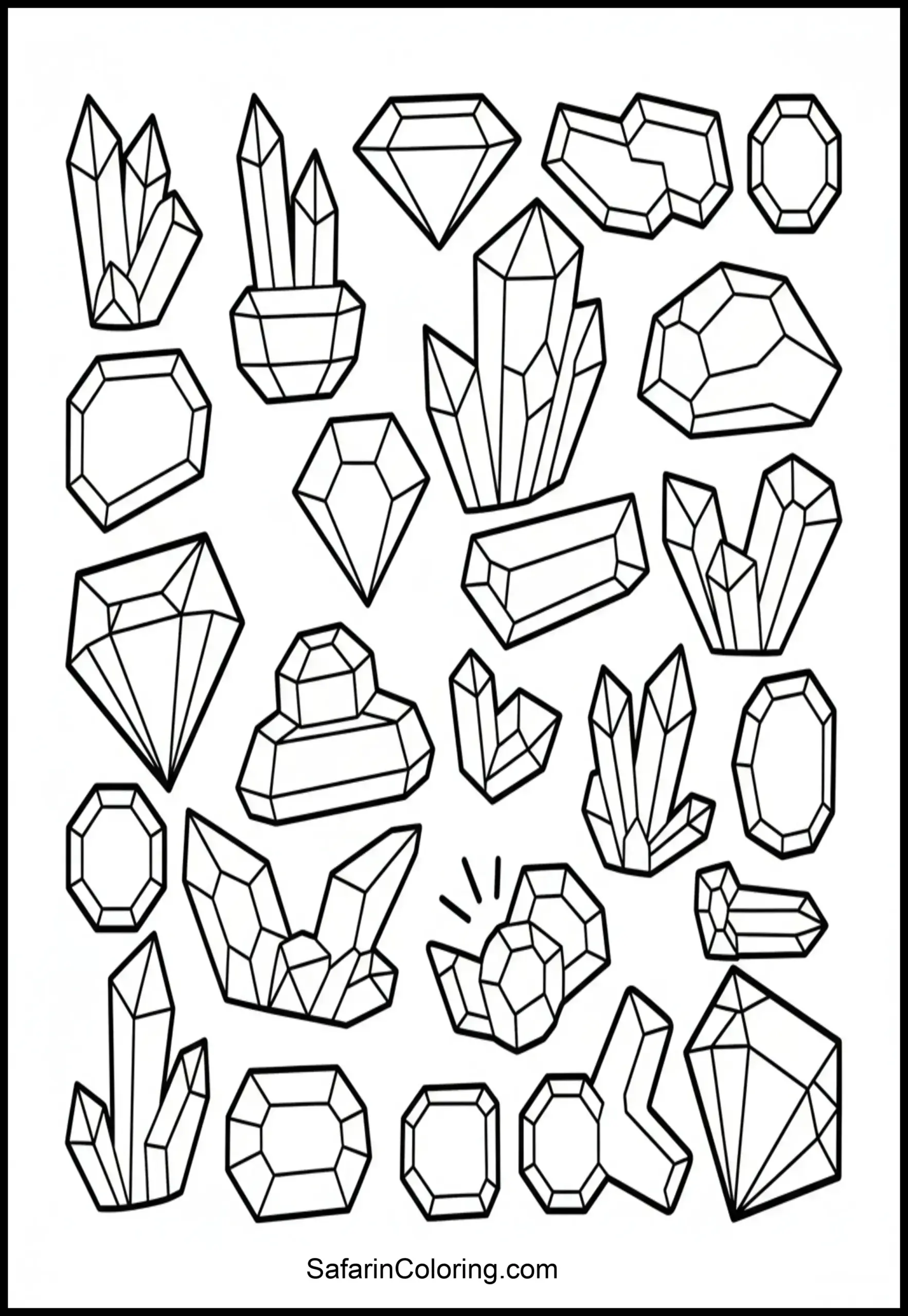 Abstract Gems Crystals Scaled