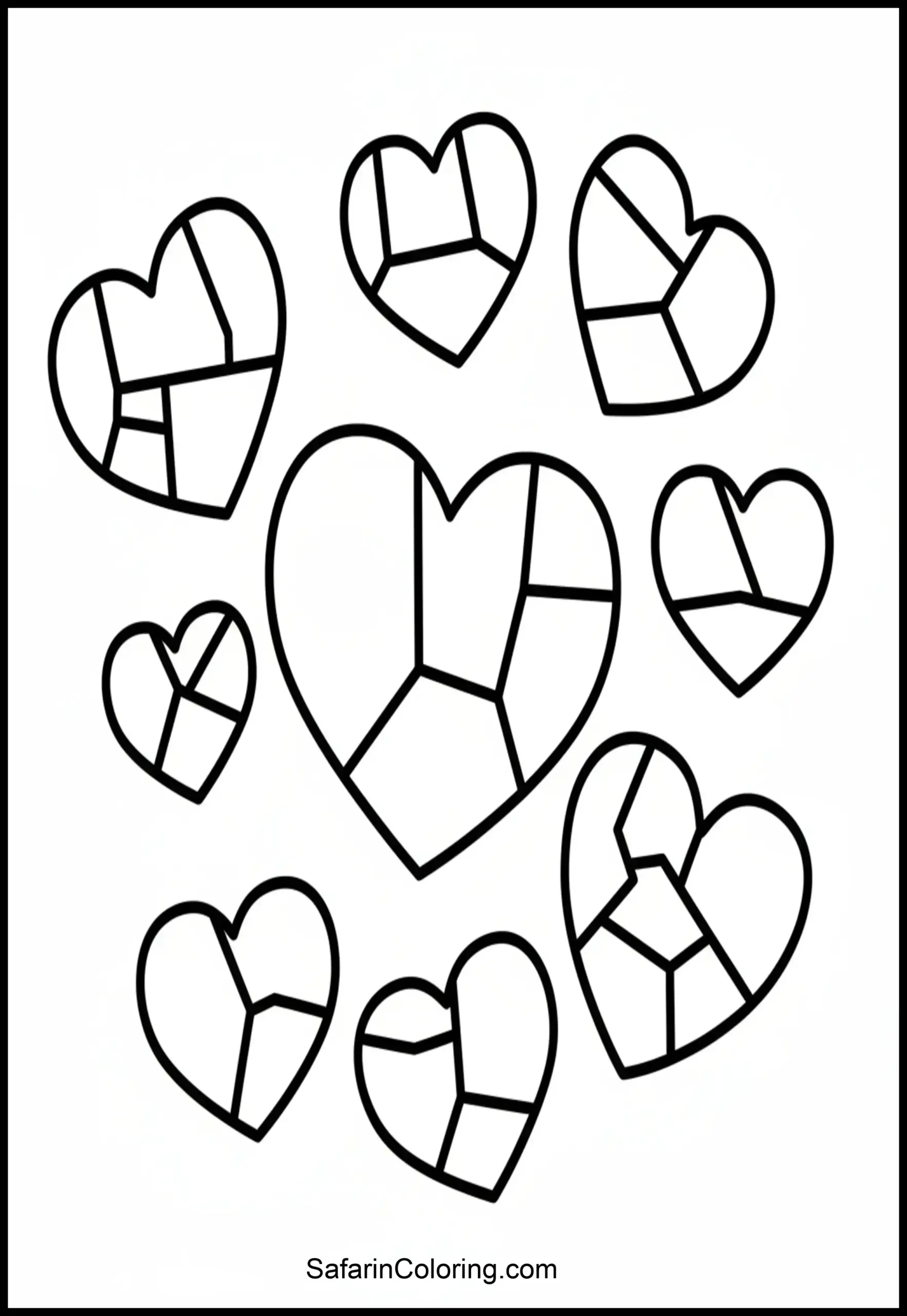 Abstract Hearts Pattern Scaled