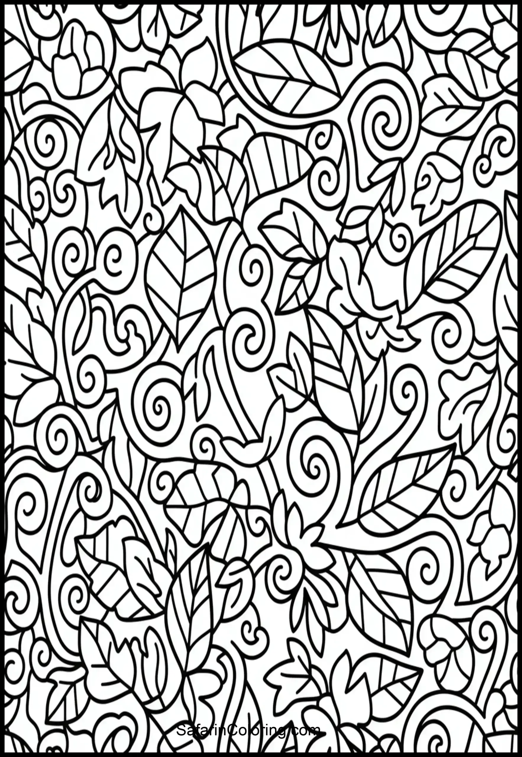 Abstract Leaves Vines Nature Scaled