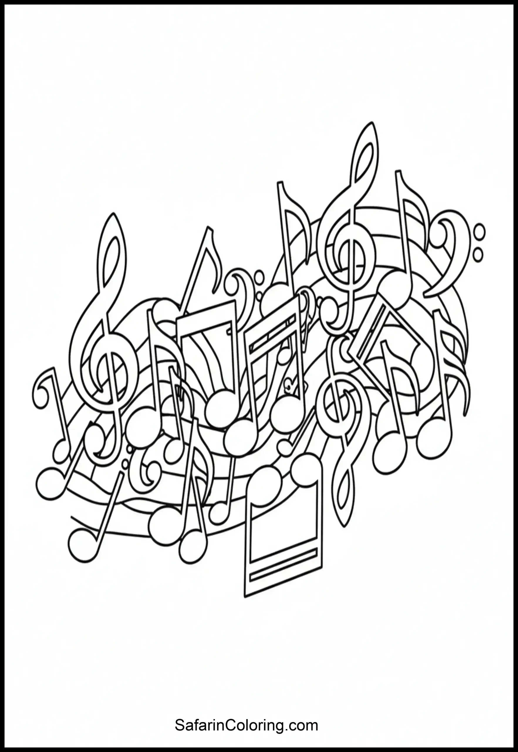 Abstract Musical Notes Pattern Scaled