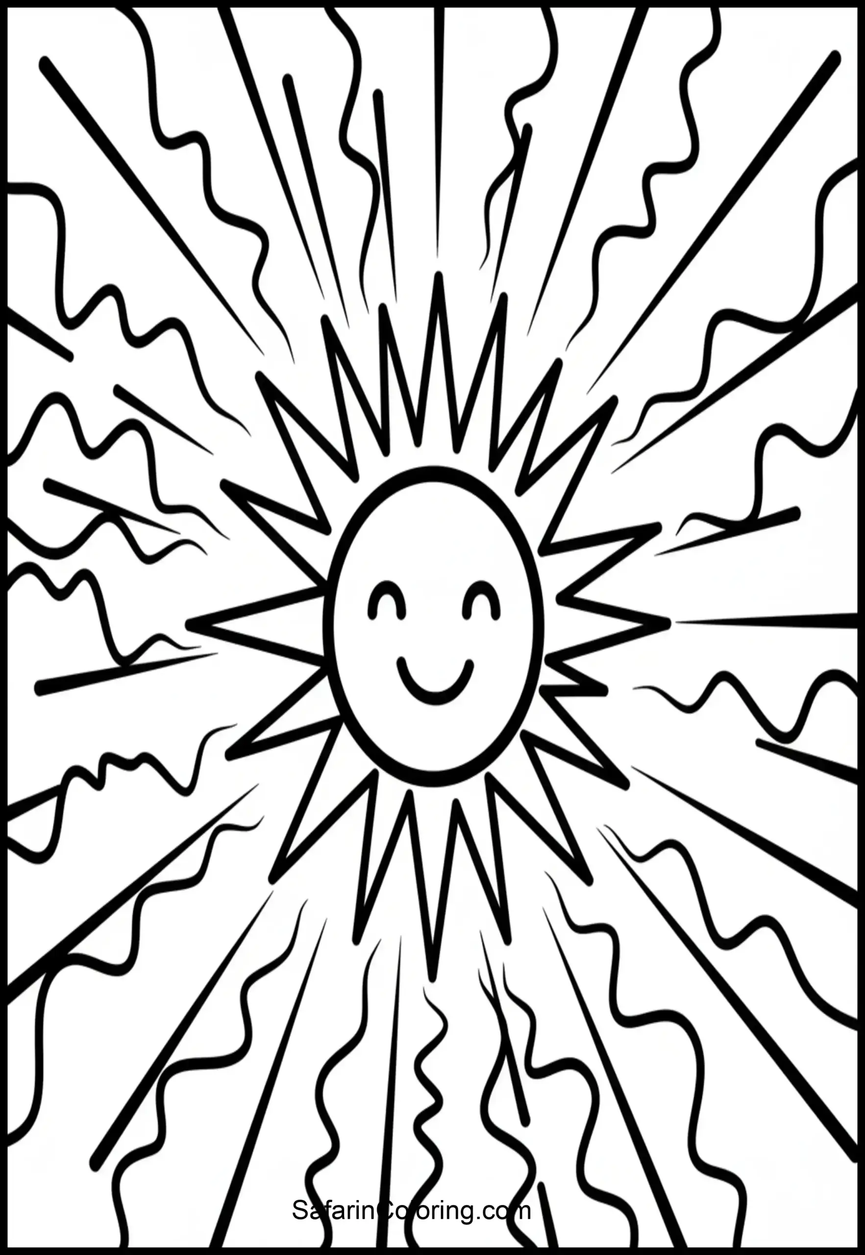 Abstract Sun Rays Burst Scaled