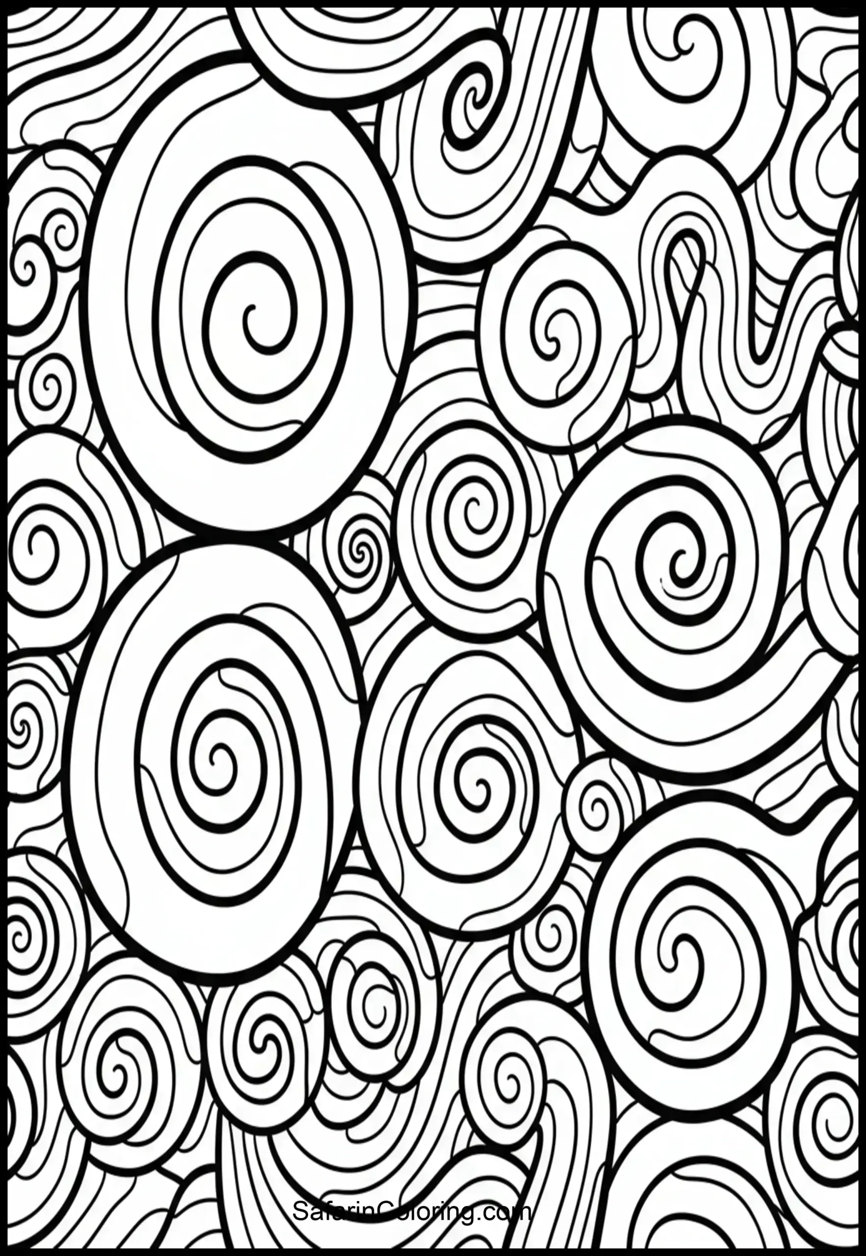 Abstract Wavy Lines Swirls Scaled
