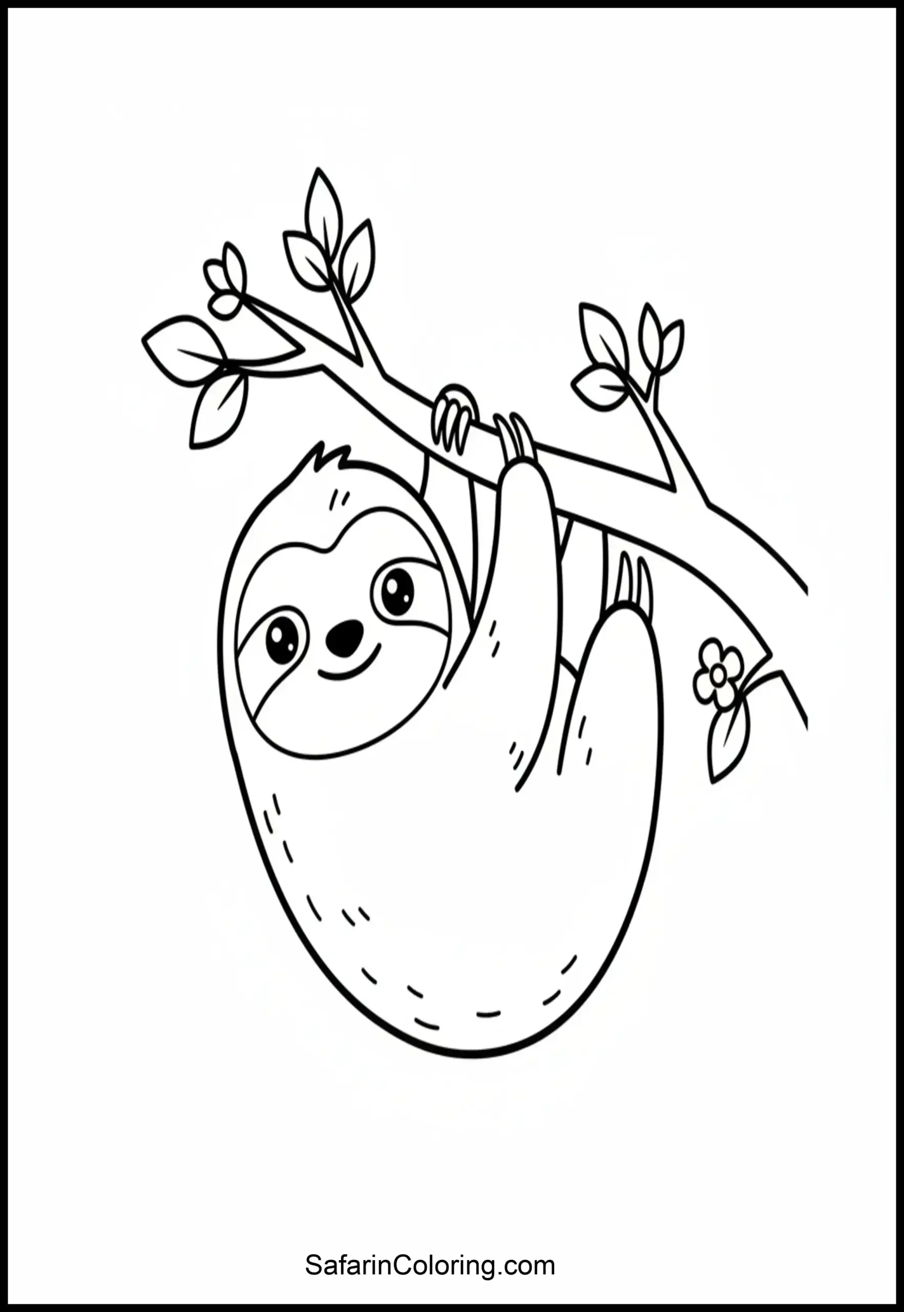 Adorable Sloth Hanging Scaled