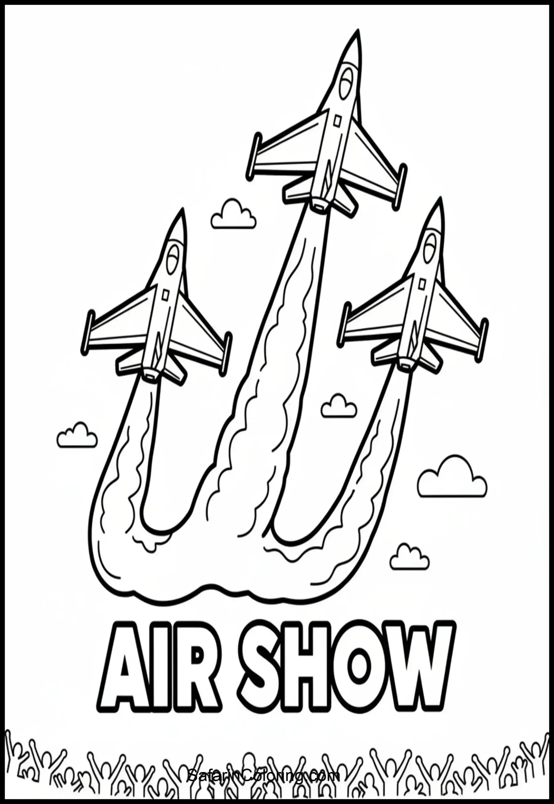Air Show Jets Formation Scaled