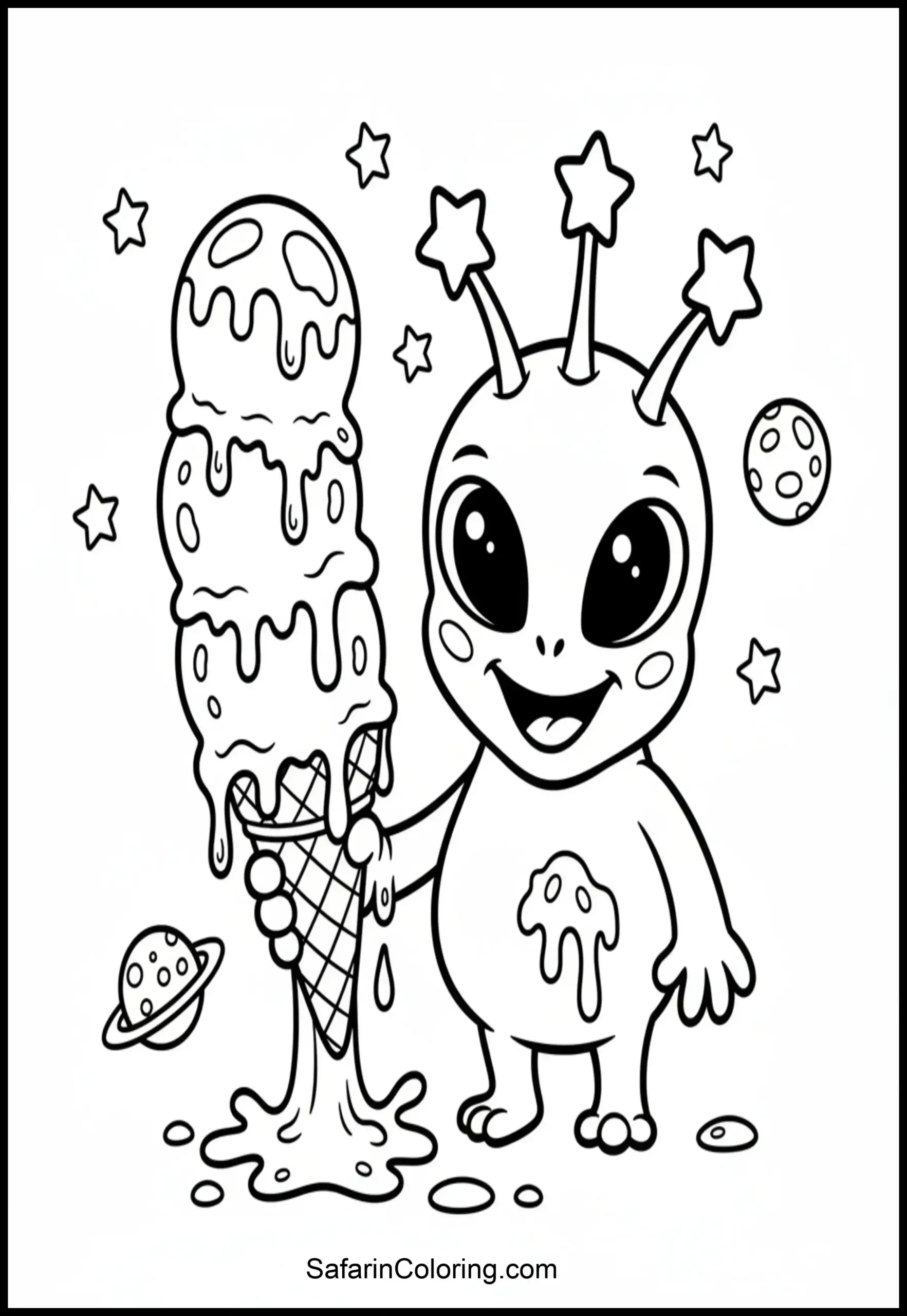 Alien Eating Ice Cream Scaled