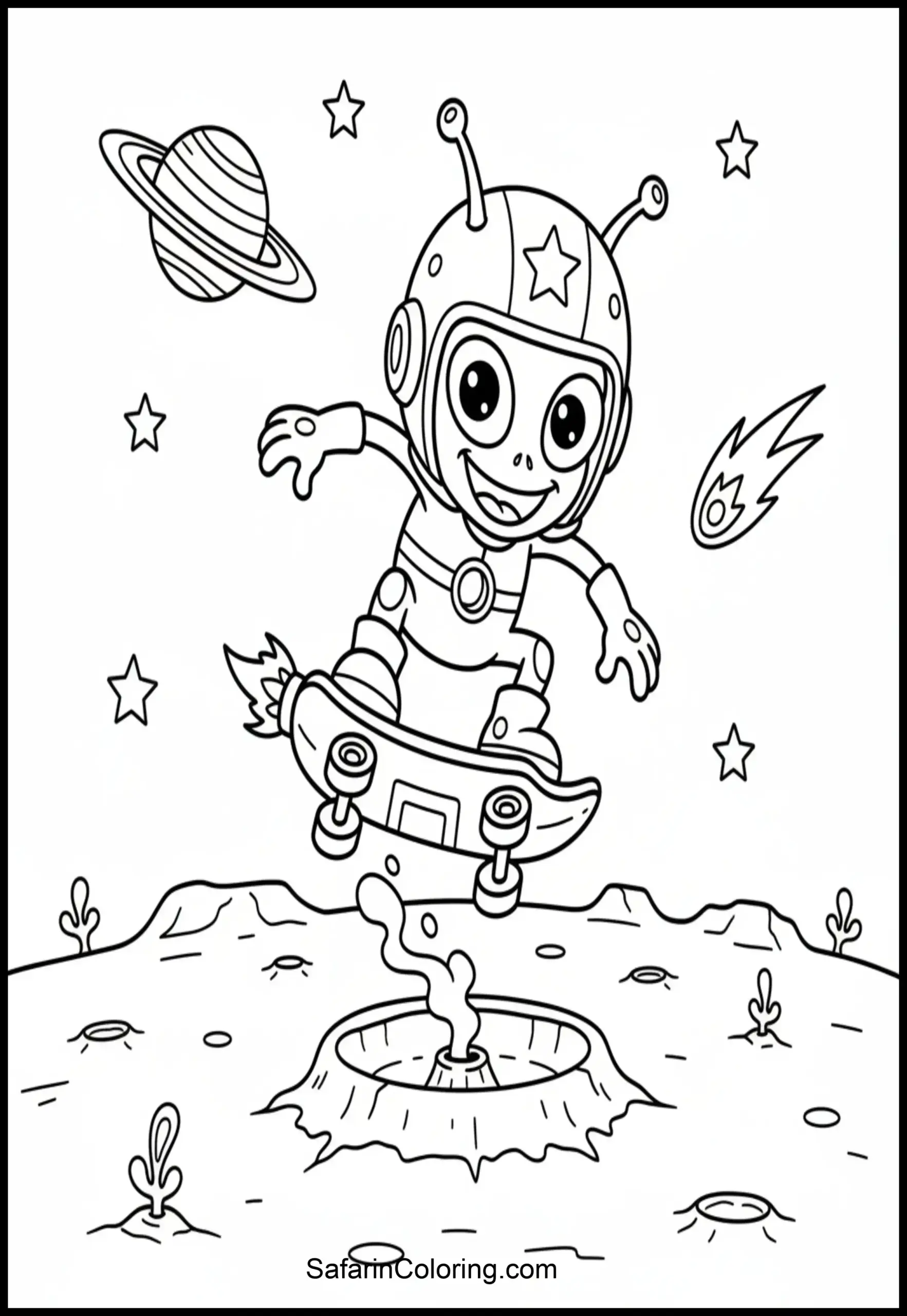 Alien Skateboarding Trick Scaled