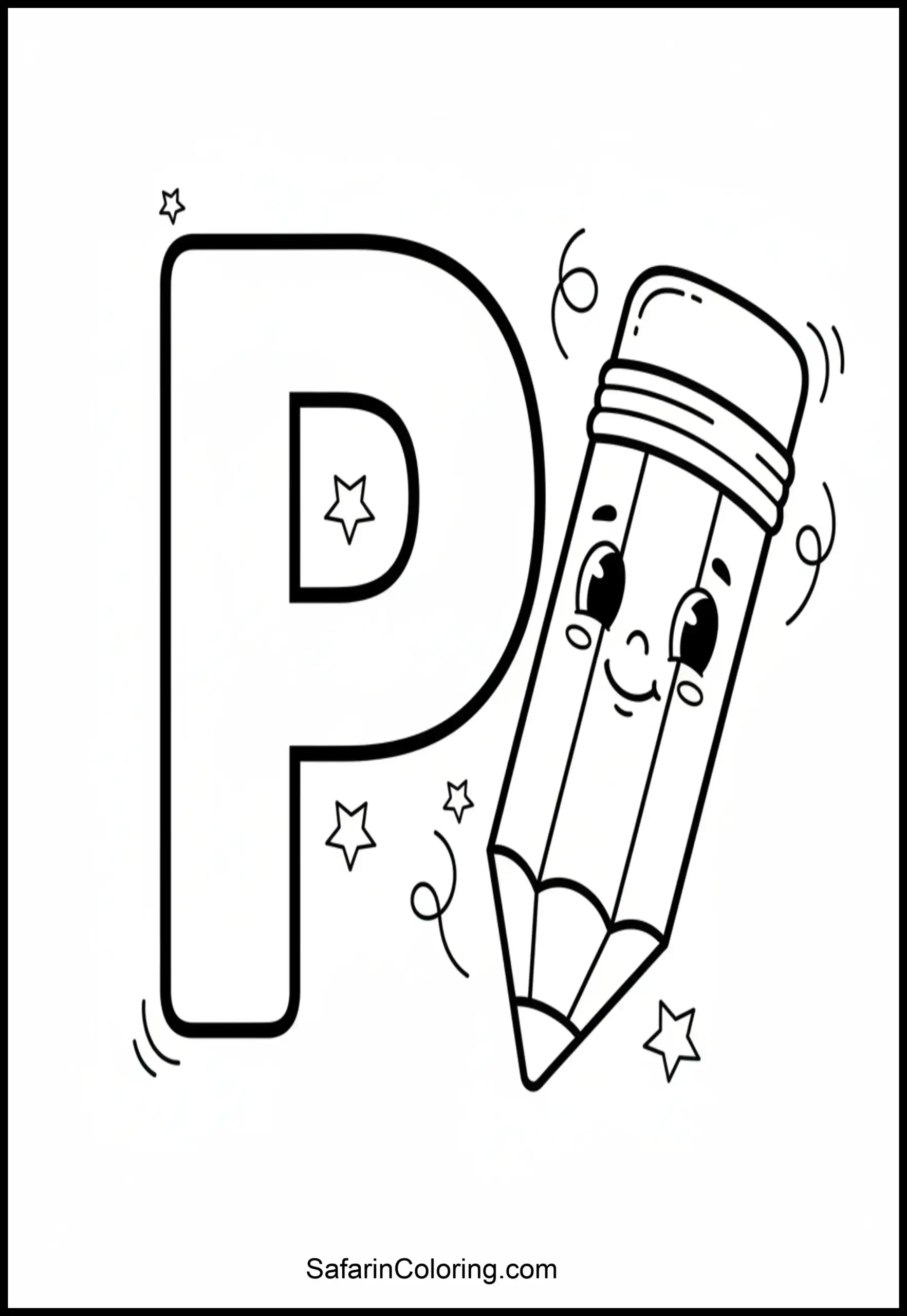 Alphabet P Pencil Scaled