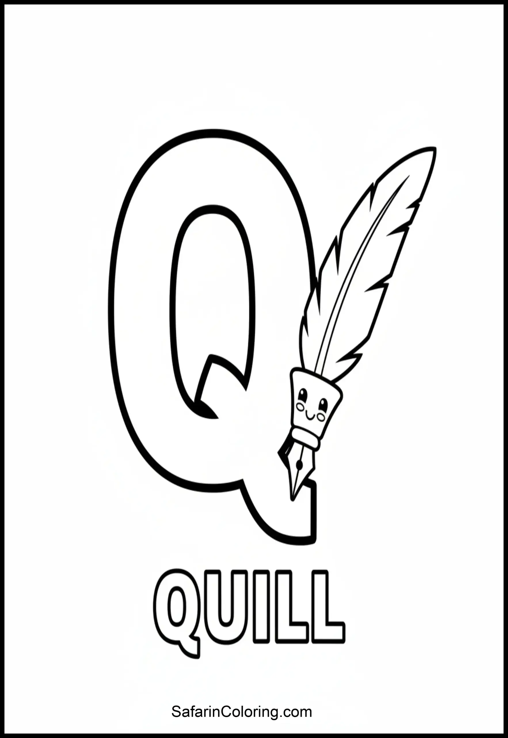 Alphabet Q Quill Scaled