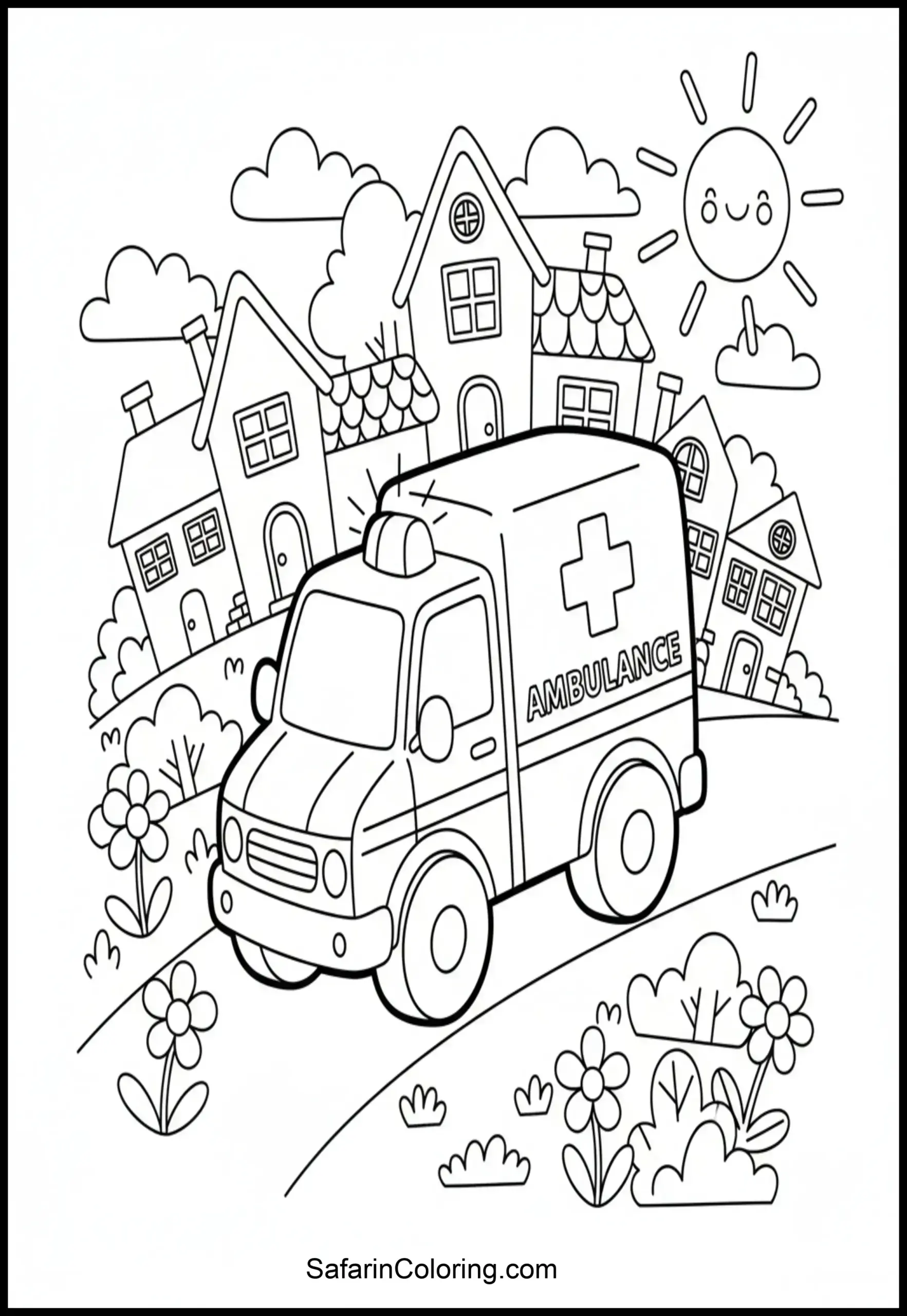 Ambulance Cartoon Neighborhood Scaled