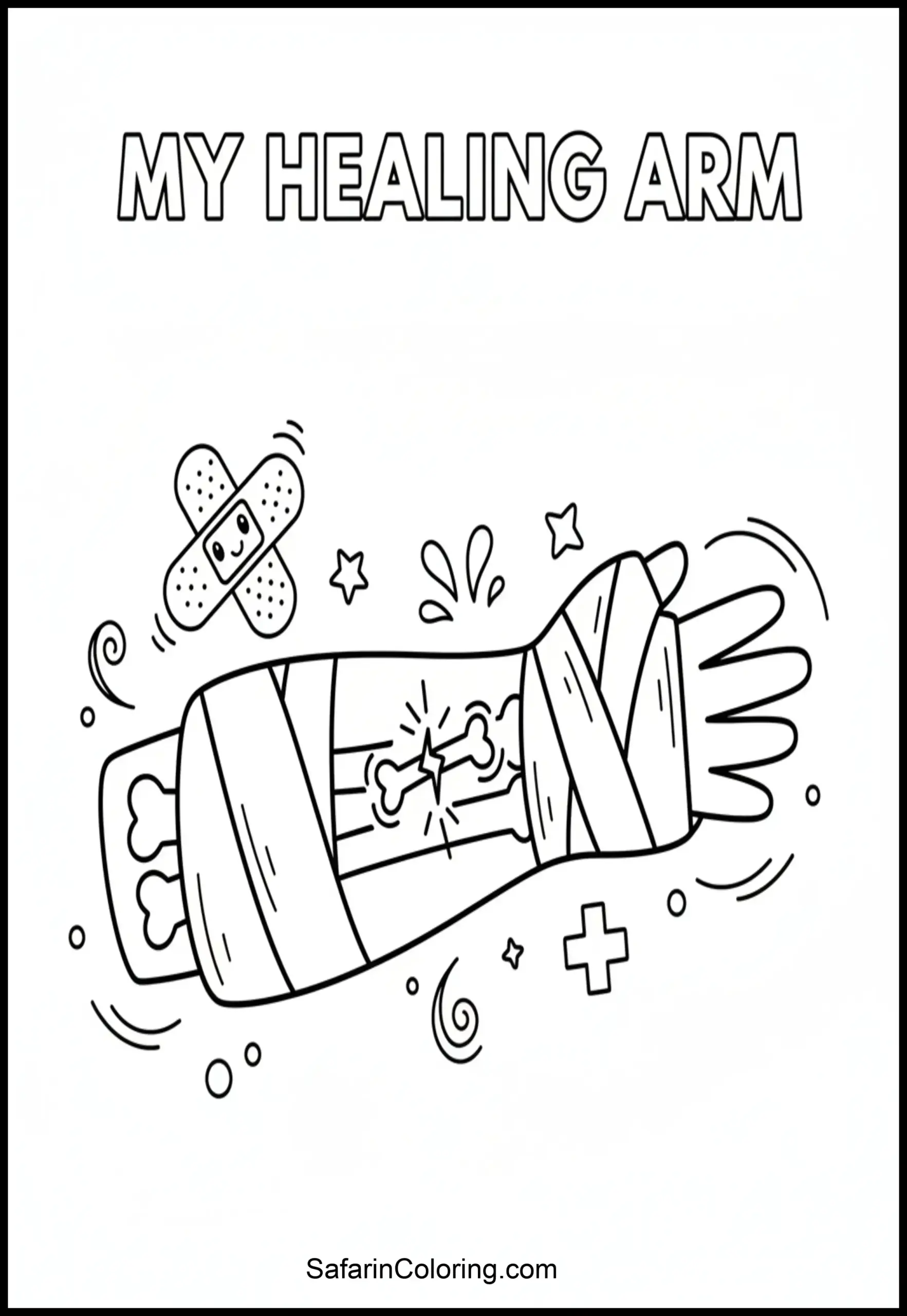 Anatomy Coloring Pages Broken Bone Cast Scaled