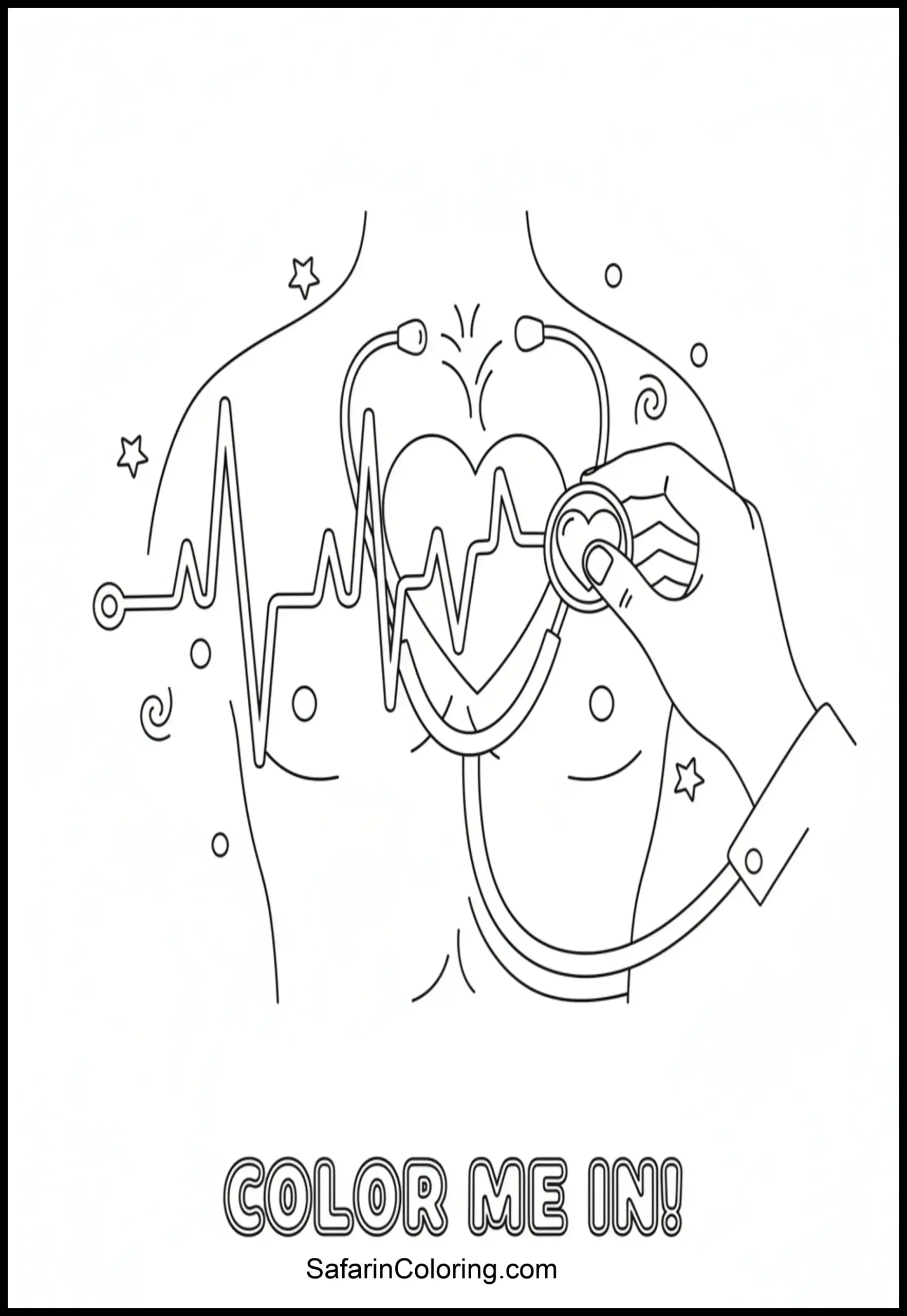 Anatomy Coloring Pages Stethoscope Scaled