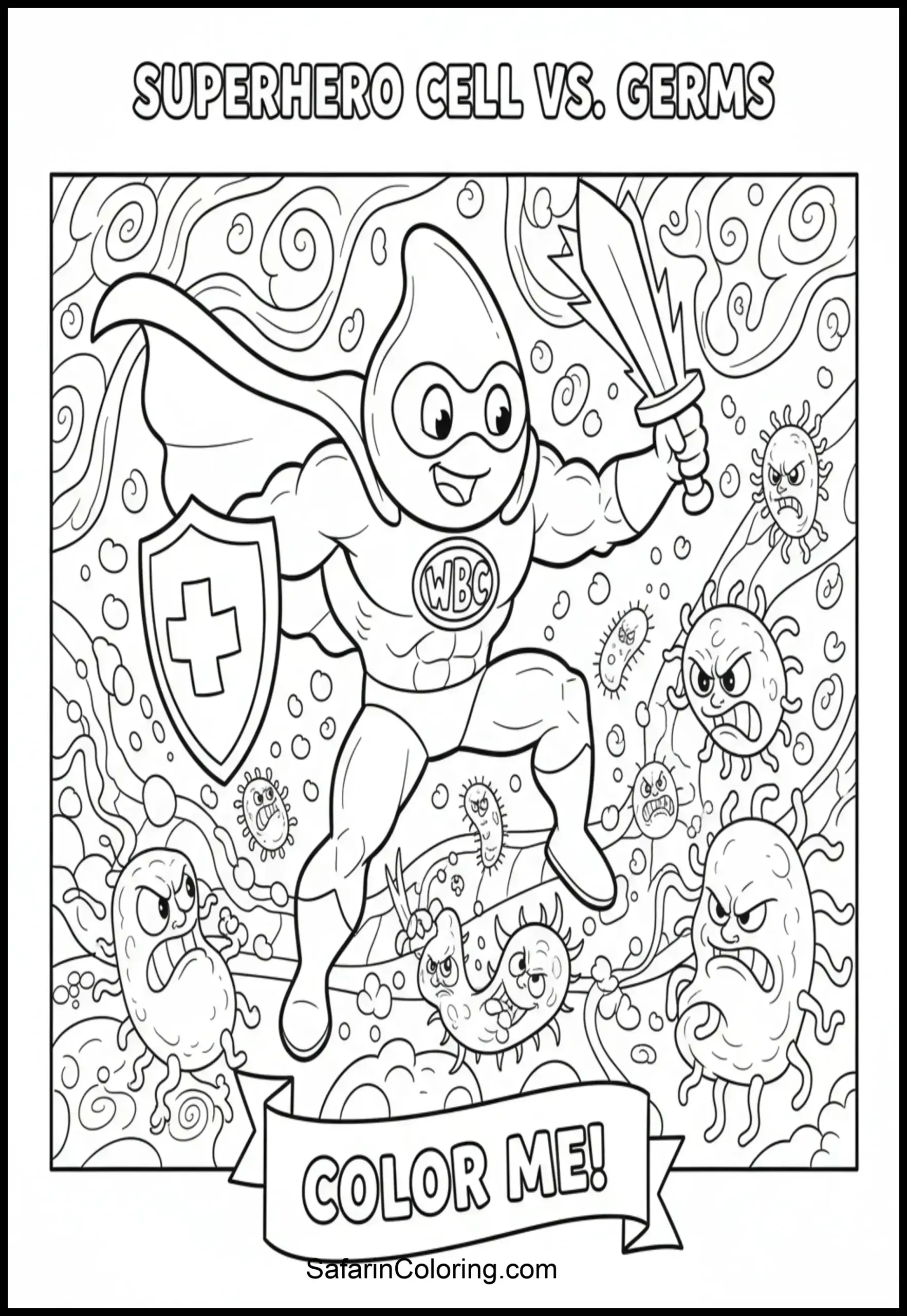 Anatomy Coloring Pages White Blood Cell Scaled