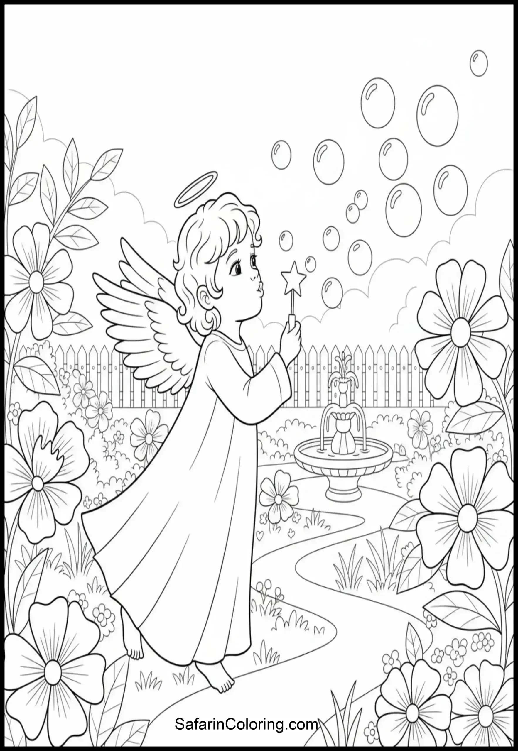 Angel Blowing Bubbles Scaled