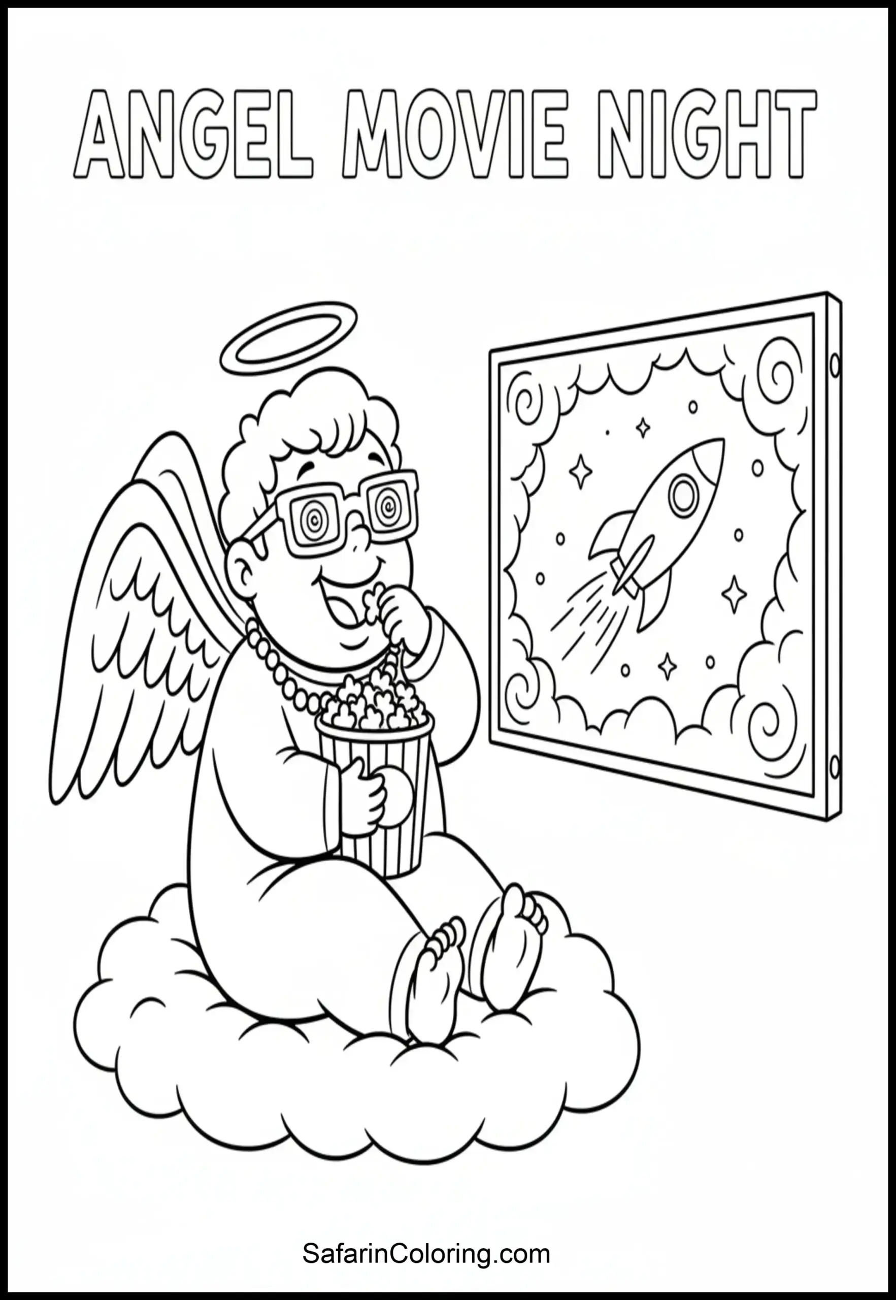 Angel Eating Popcorn Scaled