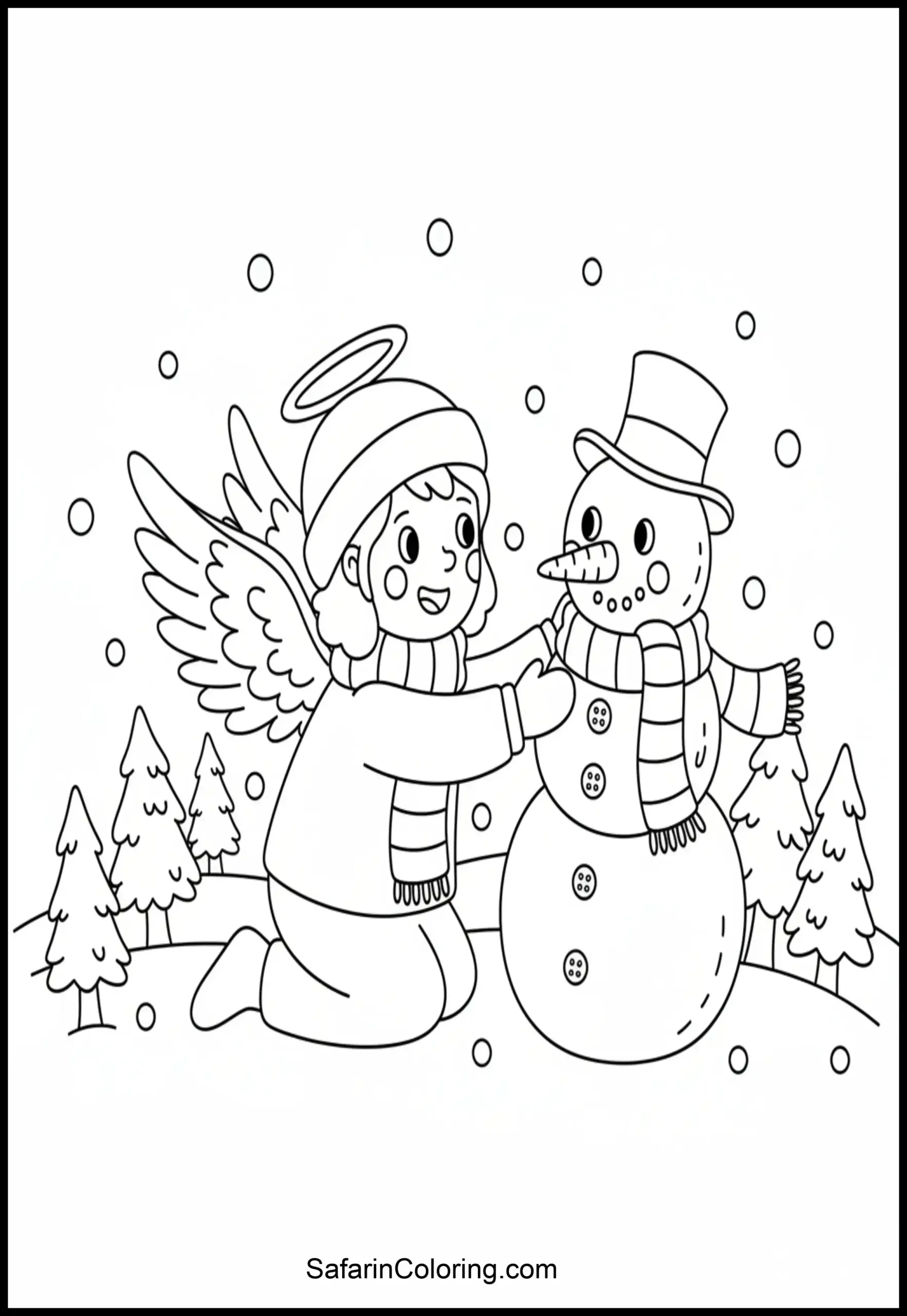 Angel Making Snowman Scaled