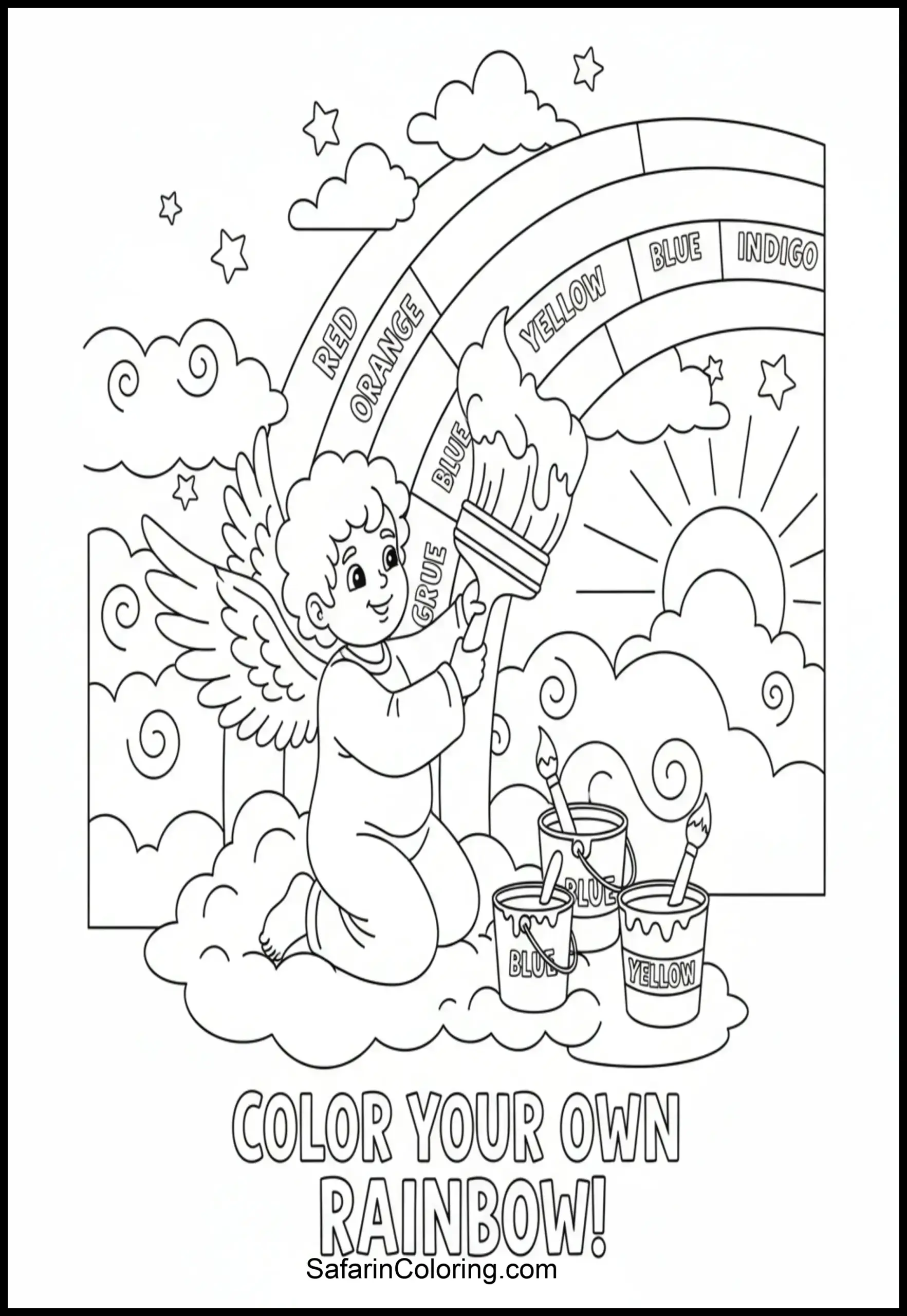 Angel Painting Rainbow Scaled