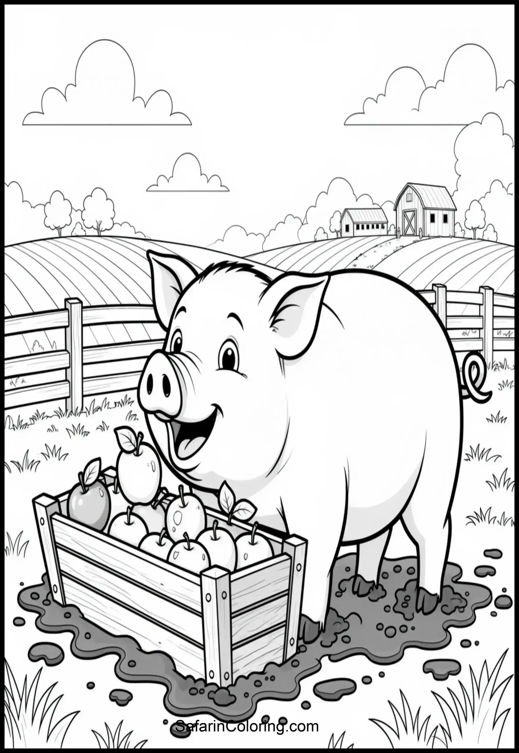 Apple Pig Eating Scaled