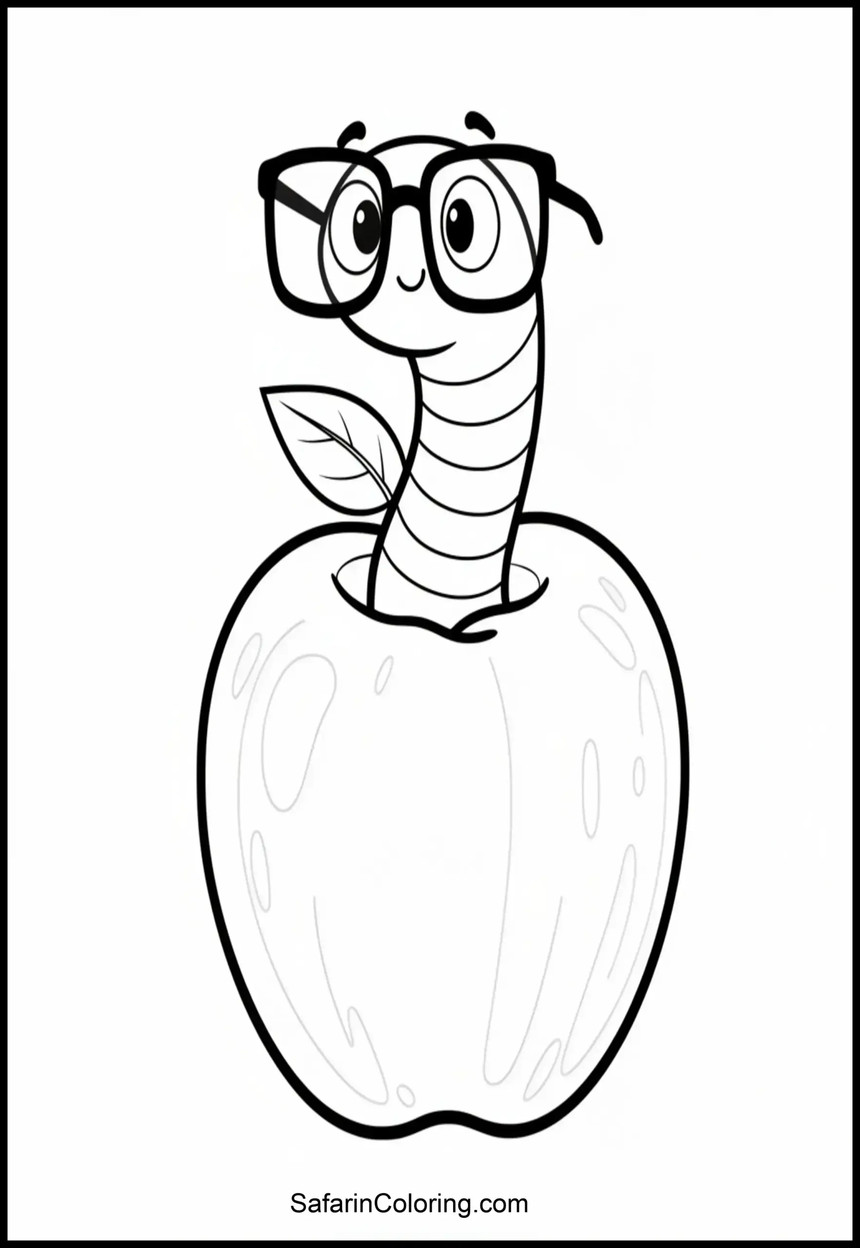 Apple Worm Cartoon Scaled