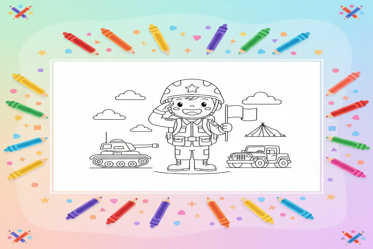 army coloring pages for kids - Free Printable Coloring Page