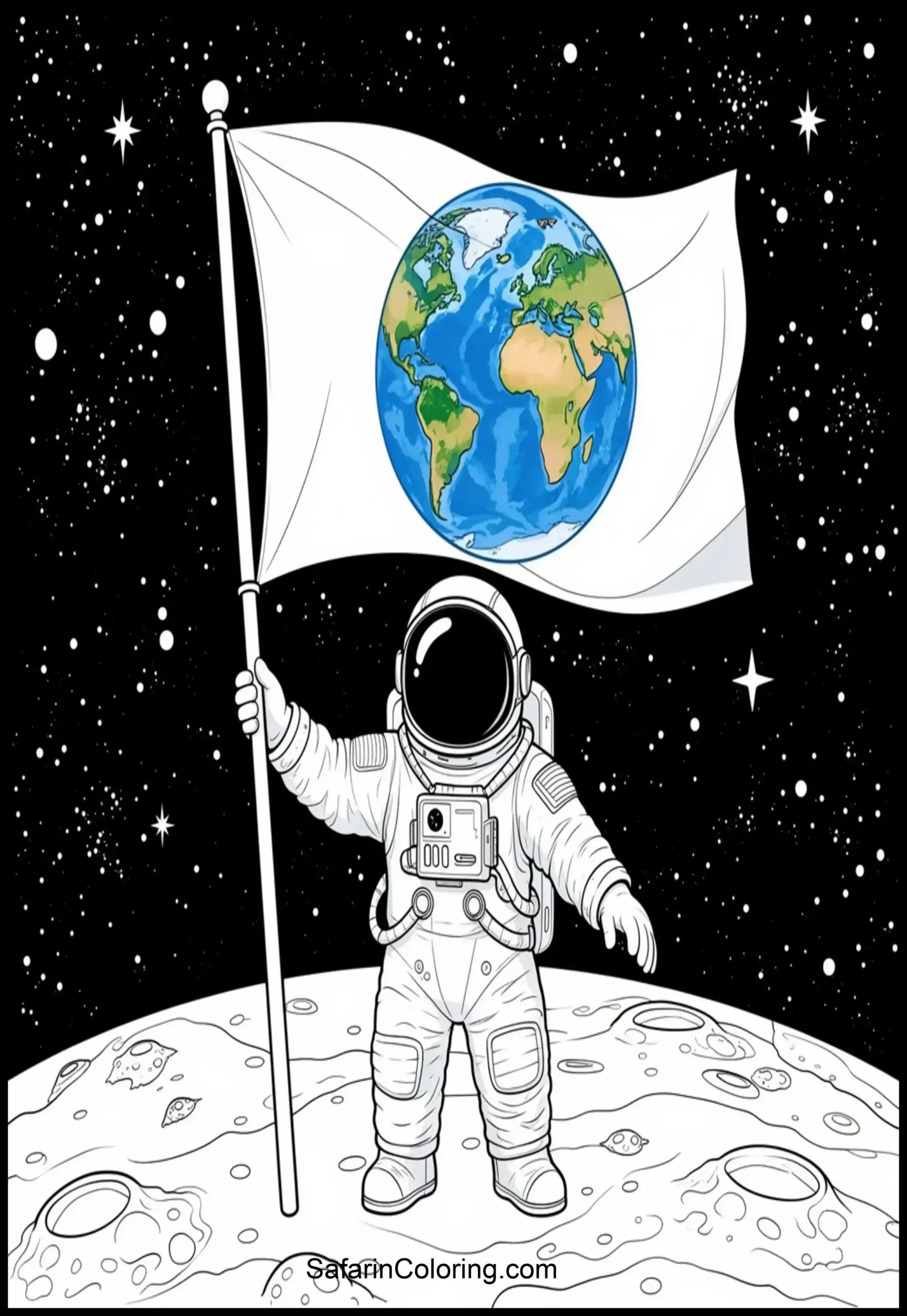 Astronaut Earth Flag 2 Scaled